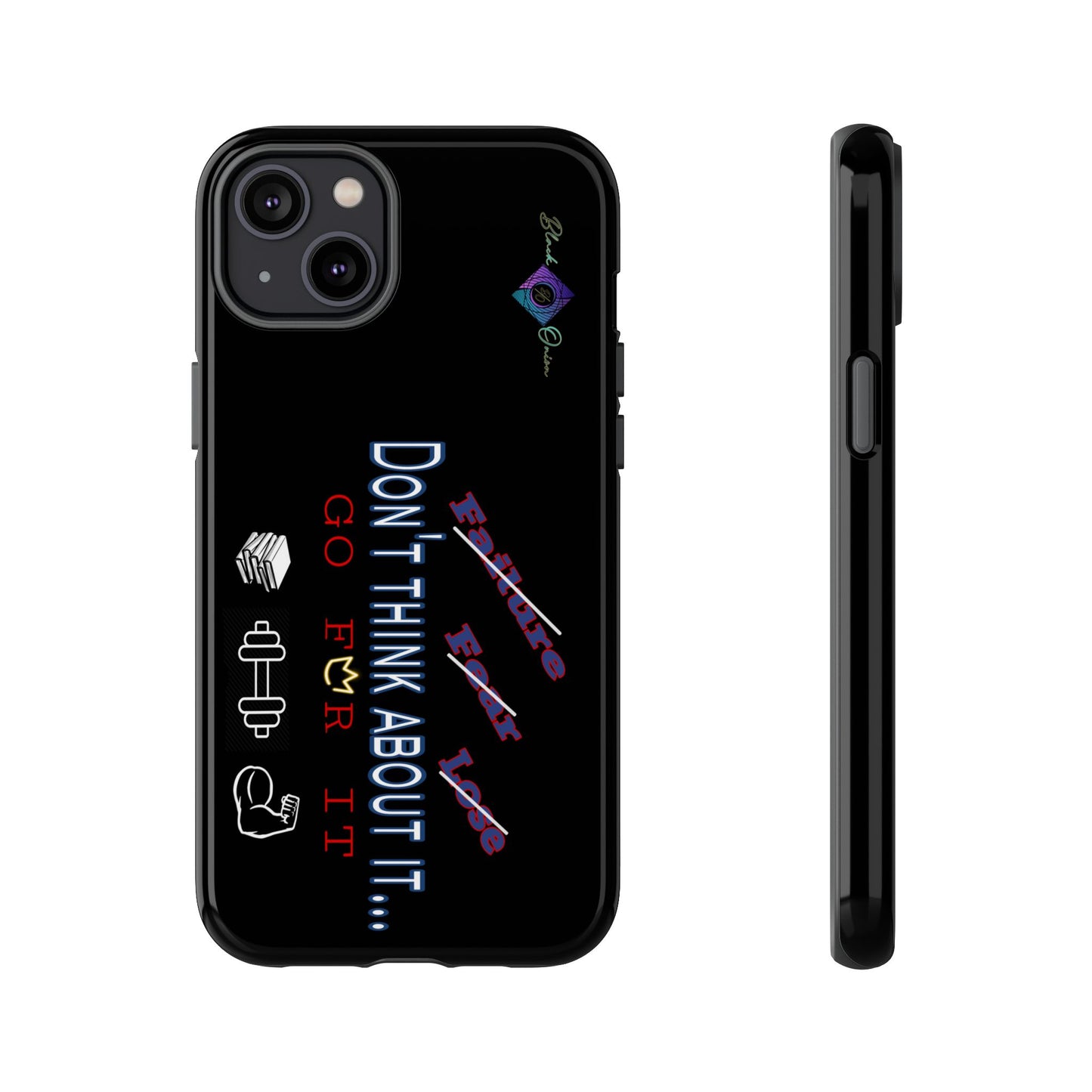 BlackOnion Brand New Phone Case - with Motivational Workout Motif’Don’t think ‘💪🔥🫵