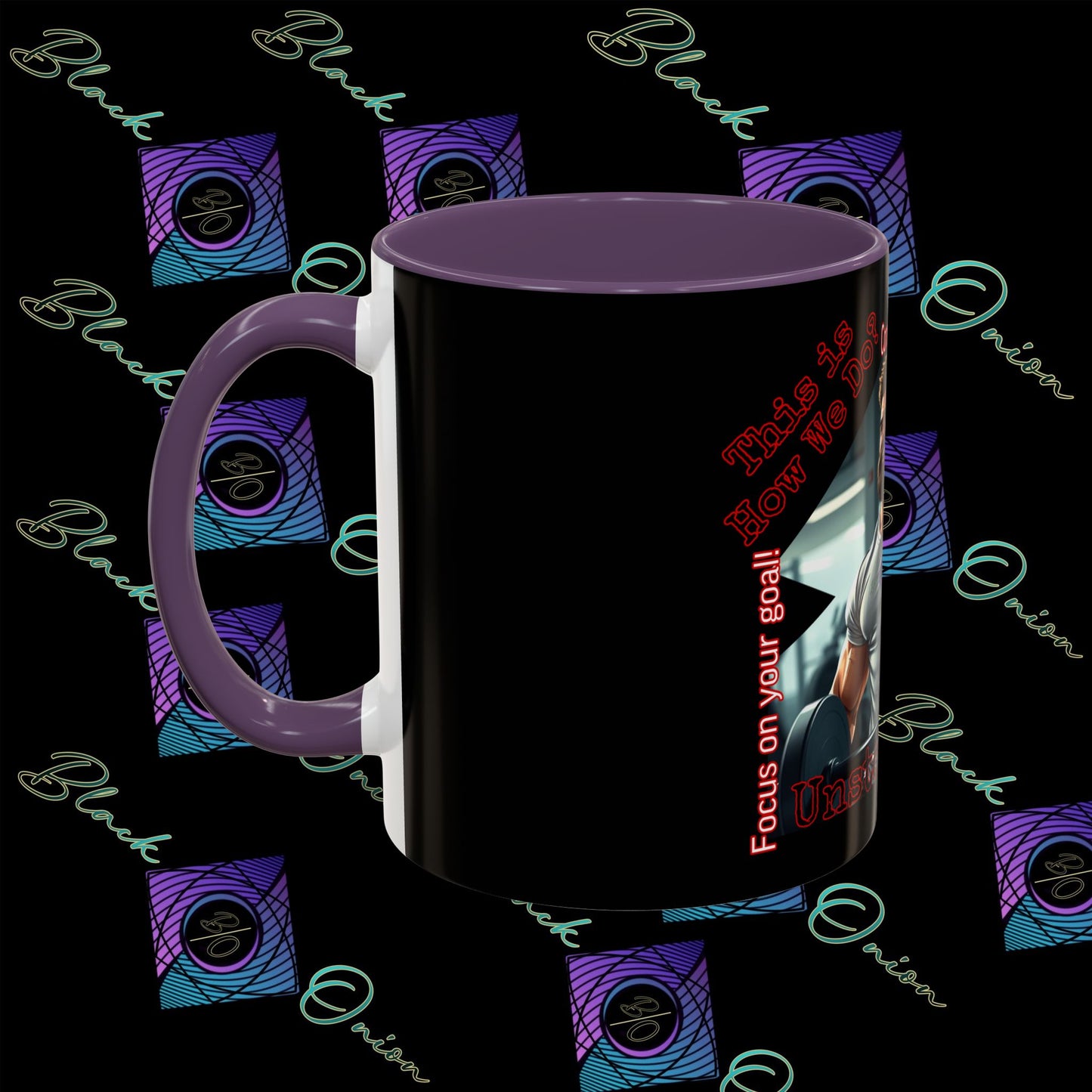 BlackOnion Coffee Mug Serial 2 with Workout Motif ‘Unstoppable’🫵🔥💪