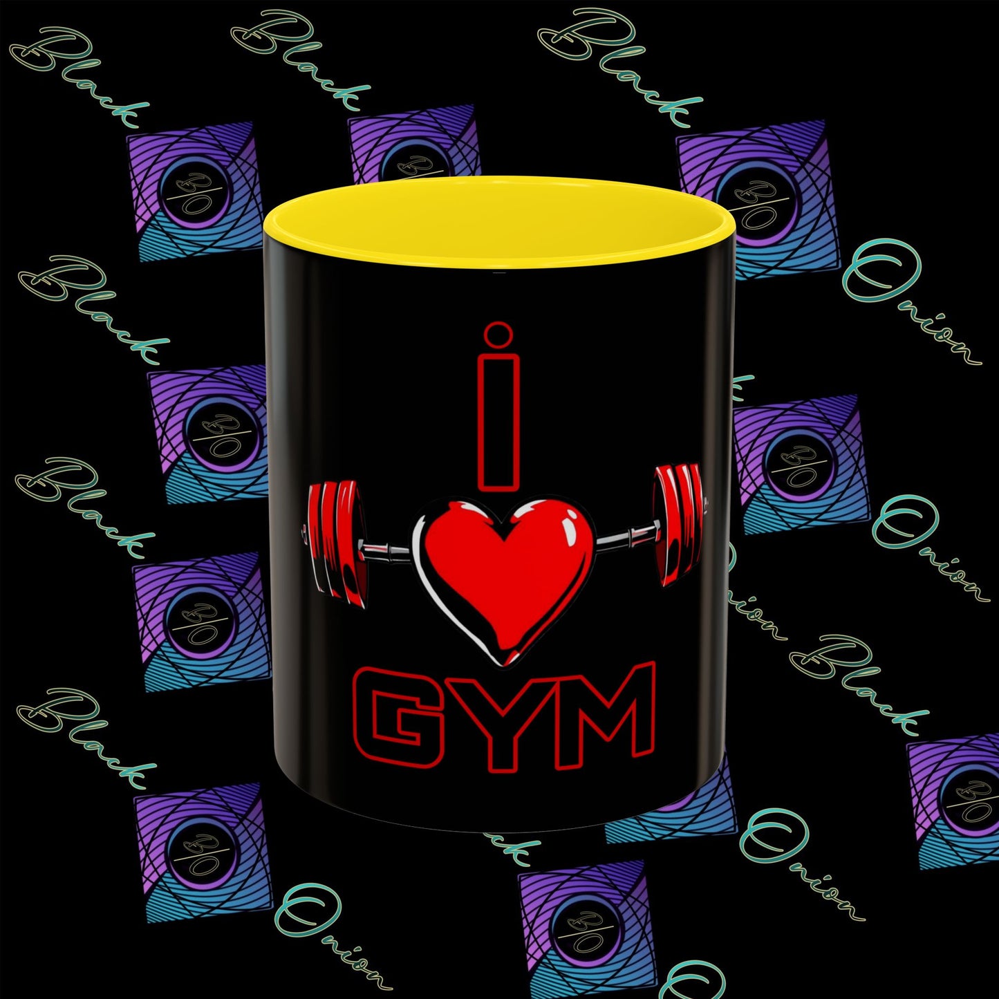 BlackOnion Coffee Mug Serial 2 with Workout Motif ‘I Love Gym ’🫵🔥💪