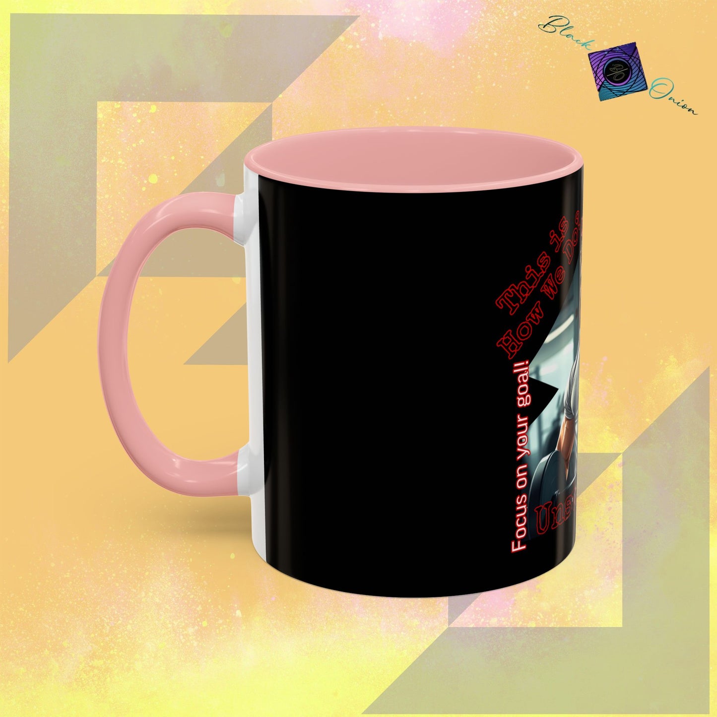 BlackOnion Coffee Mug - 11oz with Workout Motif ‘Unstoppable’🔥💪🫵