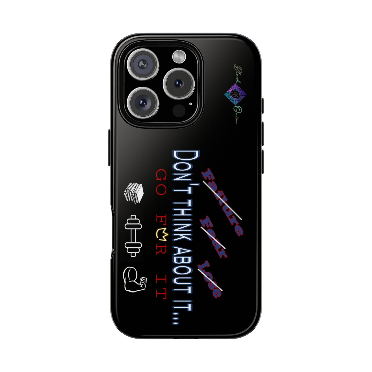 BlackOnion Brand New Phone Case - with Motivational Workout Motif’Don’t think ‘💪🔥🫵
