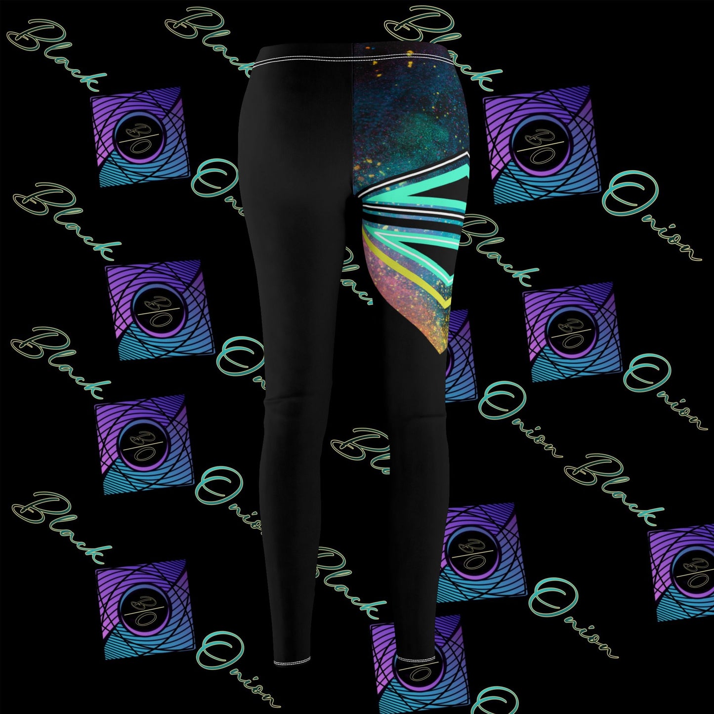 BlackOnion Stylish Women's Mid-rise Casual Leggings with Workout Motif 🌸💋❤️