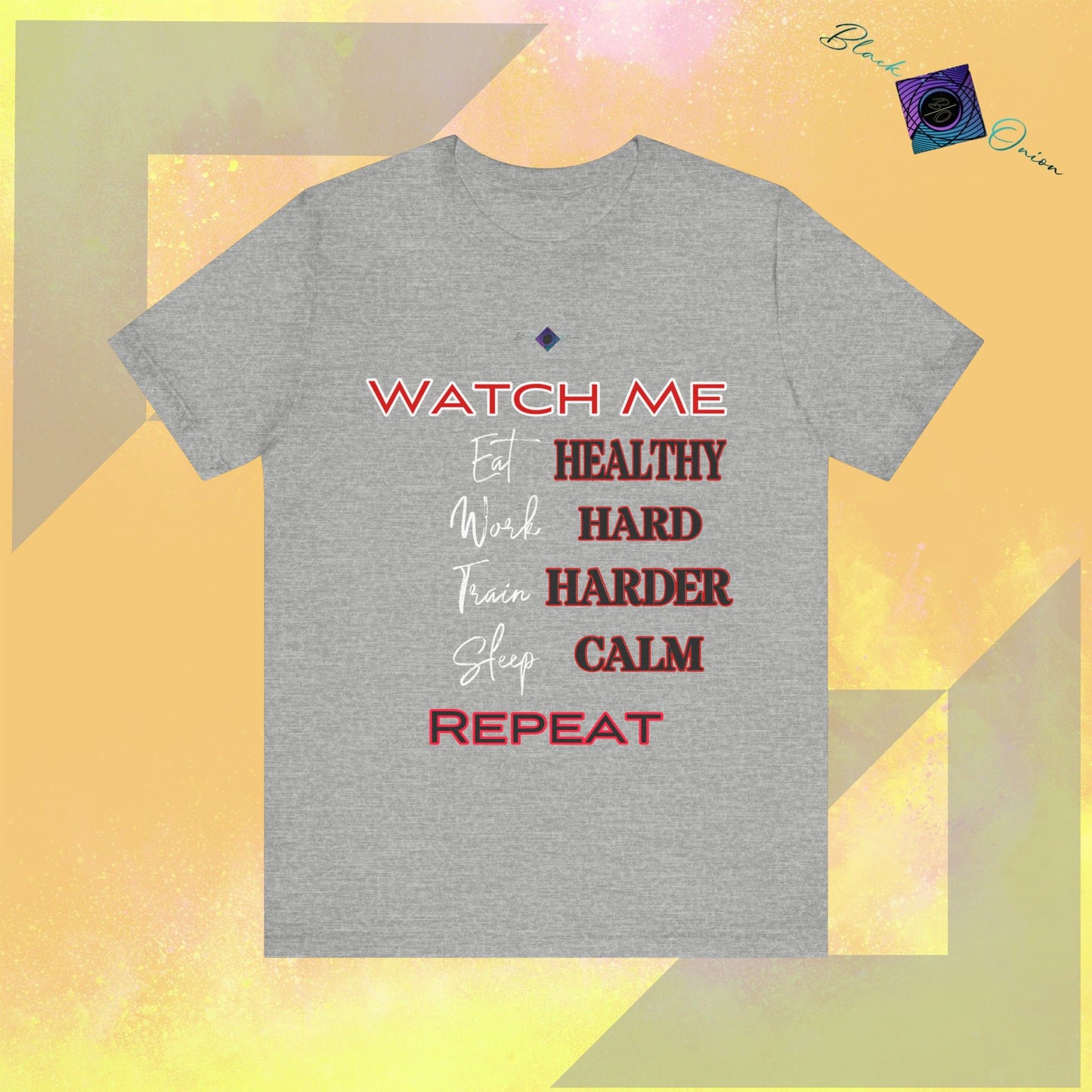 BlackOnion T-Shirt with Workout Motif “Watch Me" 💪🔥