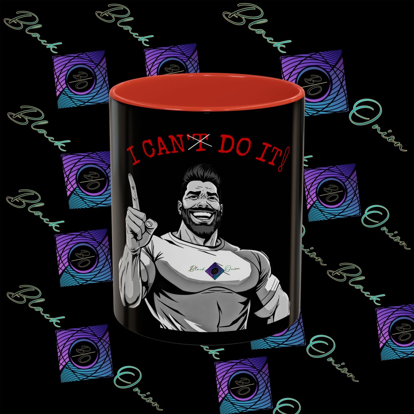 BlackOnion Coffee Mug 2 with Workout Motif ‘I Can Do It V2’🫵🔥💪