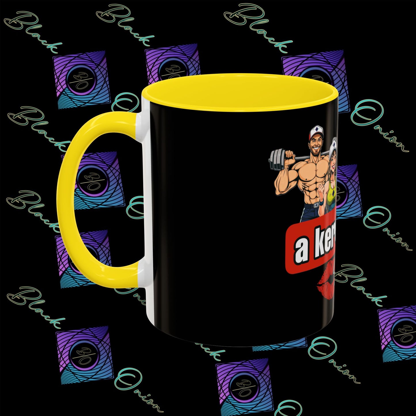 BlackOnion Coffee Mug - 11oz with Workout Motif ‘Az igazi férfi’🔥💪🫵