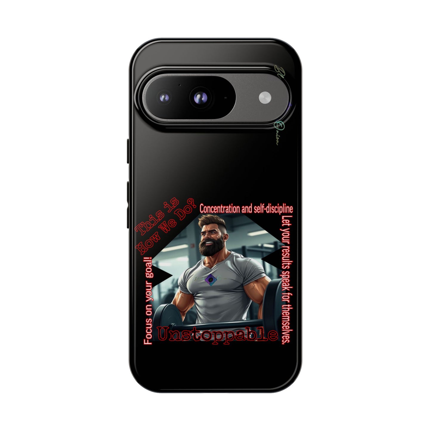 BlackOnion Brand New Phone Case - with Motivational Workout Motif’Unstoppable ‘💪🔥🫵