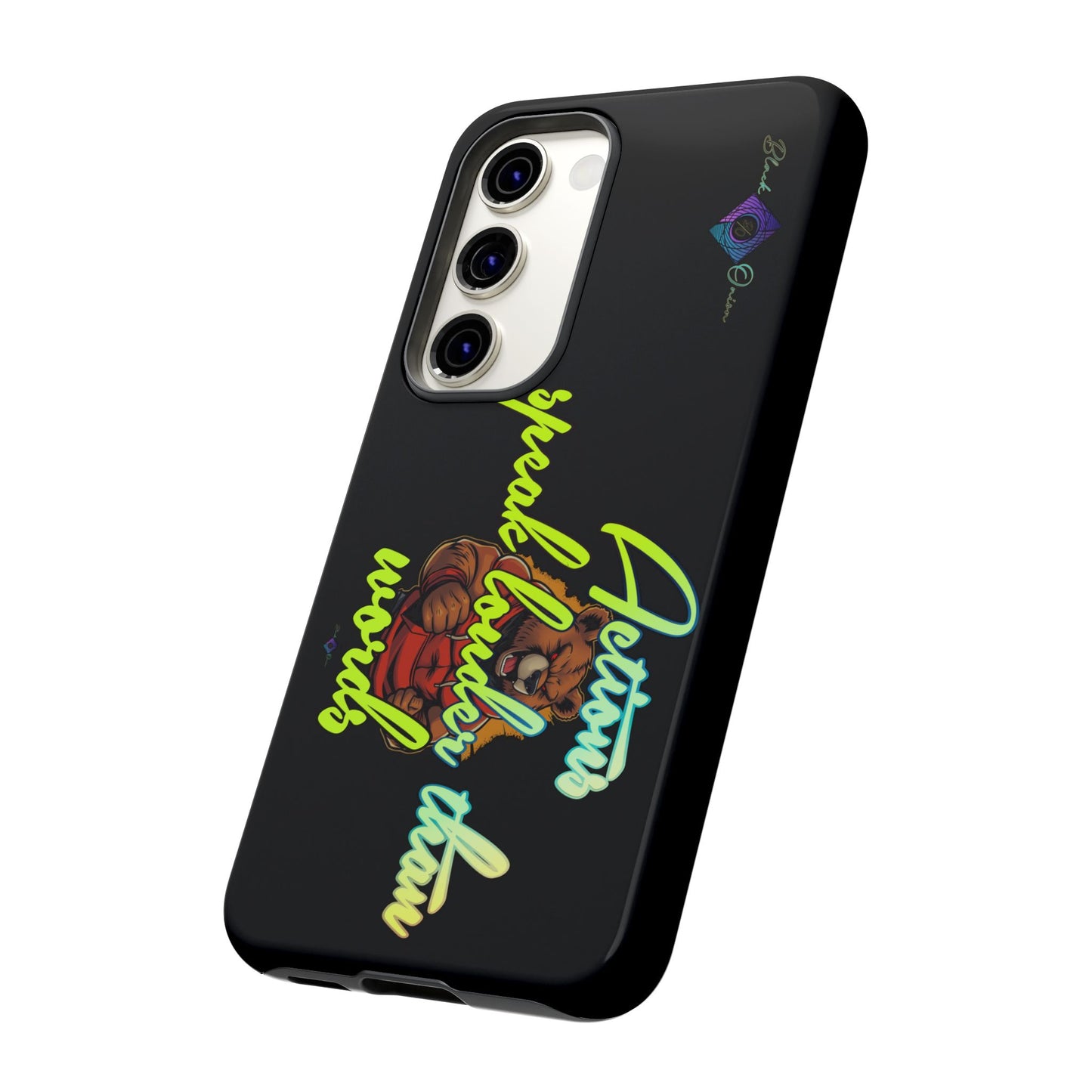 BlackOnion Brand New Phone Case - with Motivational Workout Motif ‘Actions speak lauder ‘💪🔥🫵