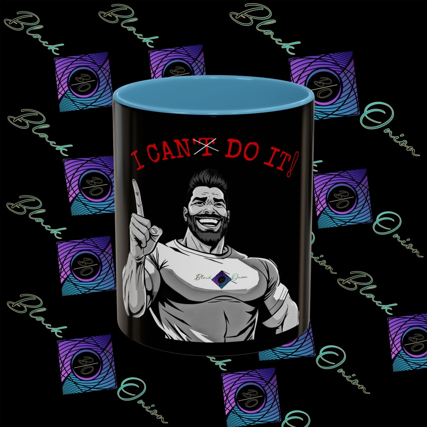 BlackOnion Coffee Mug 2 with Workout Motif ‘I Can Do It V2’🫵🔥💪