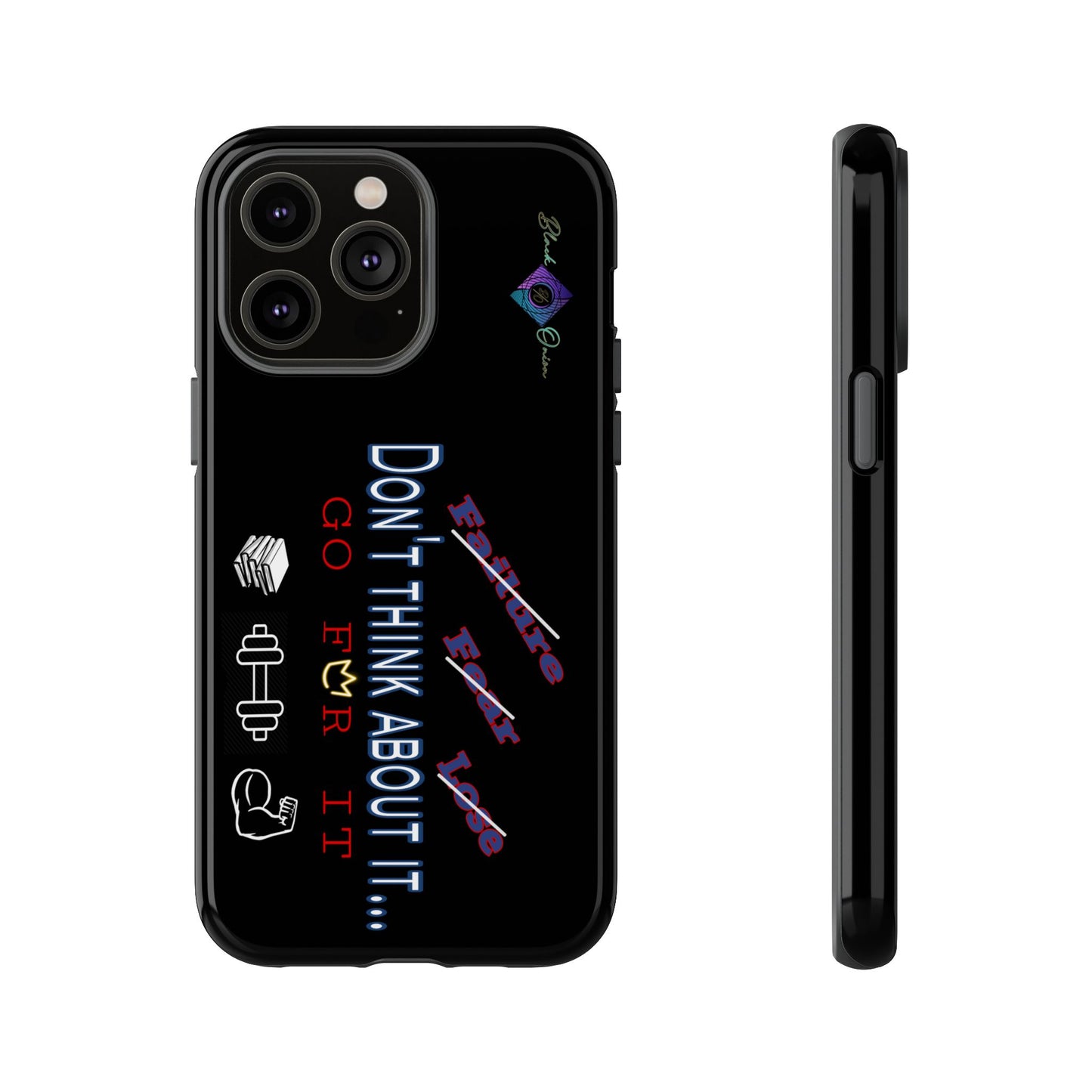 BlackOnion Brand New Phone Case - with Motivational Workout Motif’Don’t think ‘💪🔥🫵