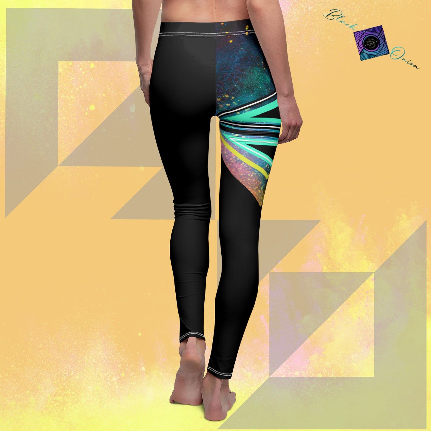 BlackOnion Stylish Women's Mid-rise Casual Leggings with Workout Motif ๐ธ๐โค๏ธ