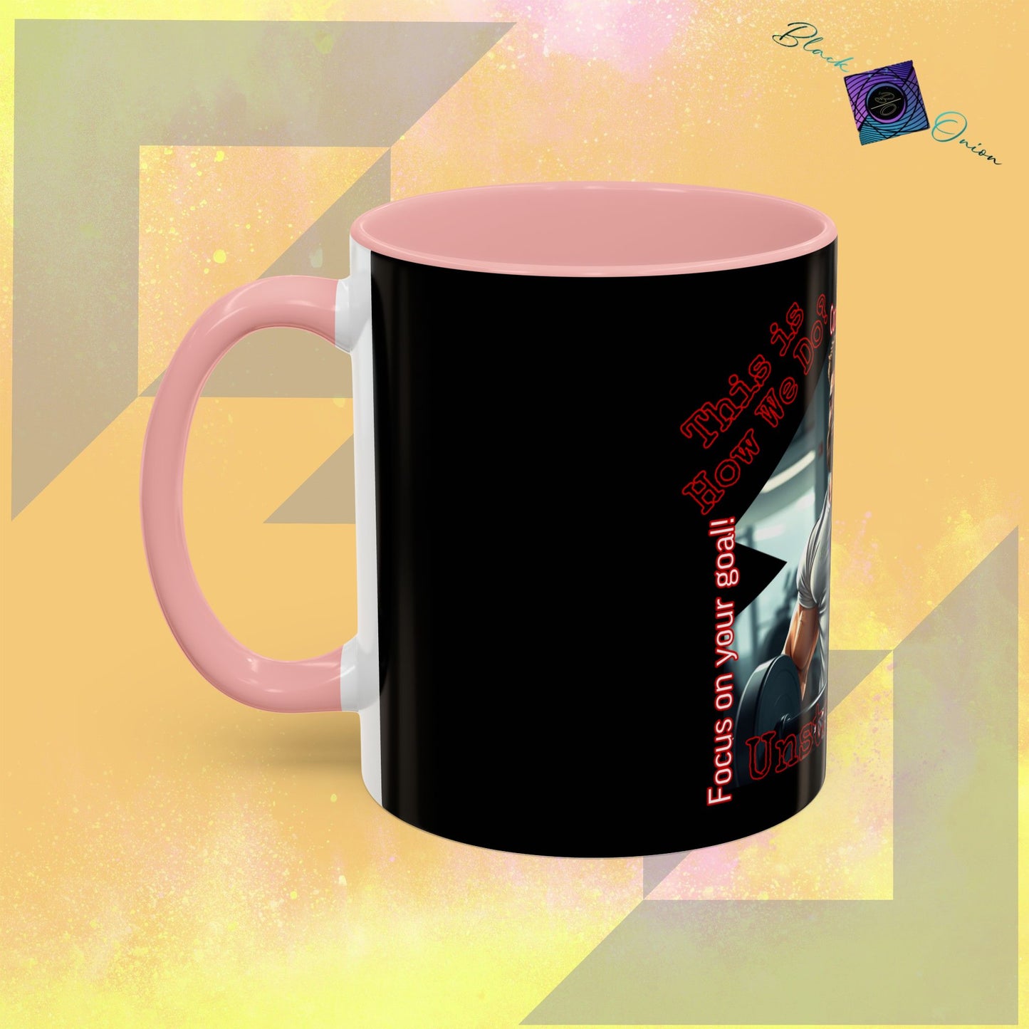 BlackOnion Coffee Mug Serial 2 with Workout Motif ‘Unstoppable’🫵🔥💪