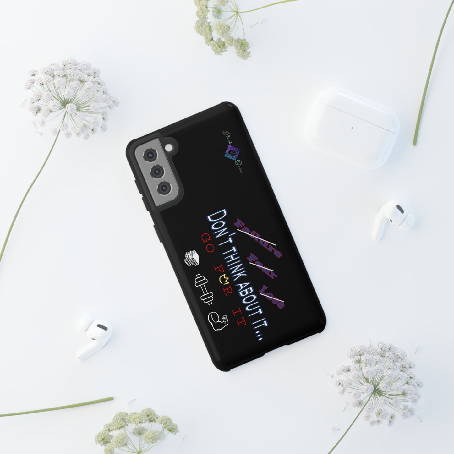 BlackOnion Brand New Phone Case - with Motivational Workout Motif’Don’t think ‘💪🔥🫵