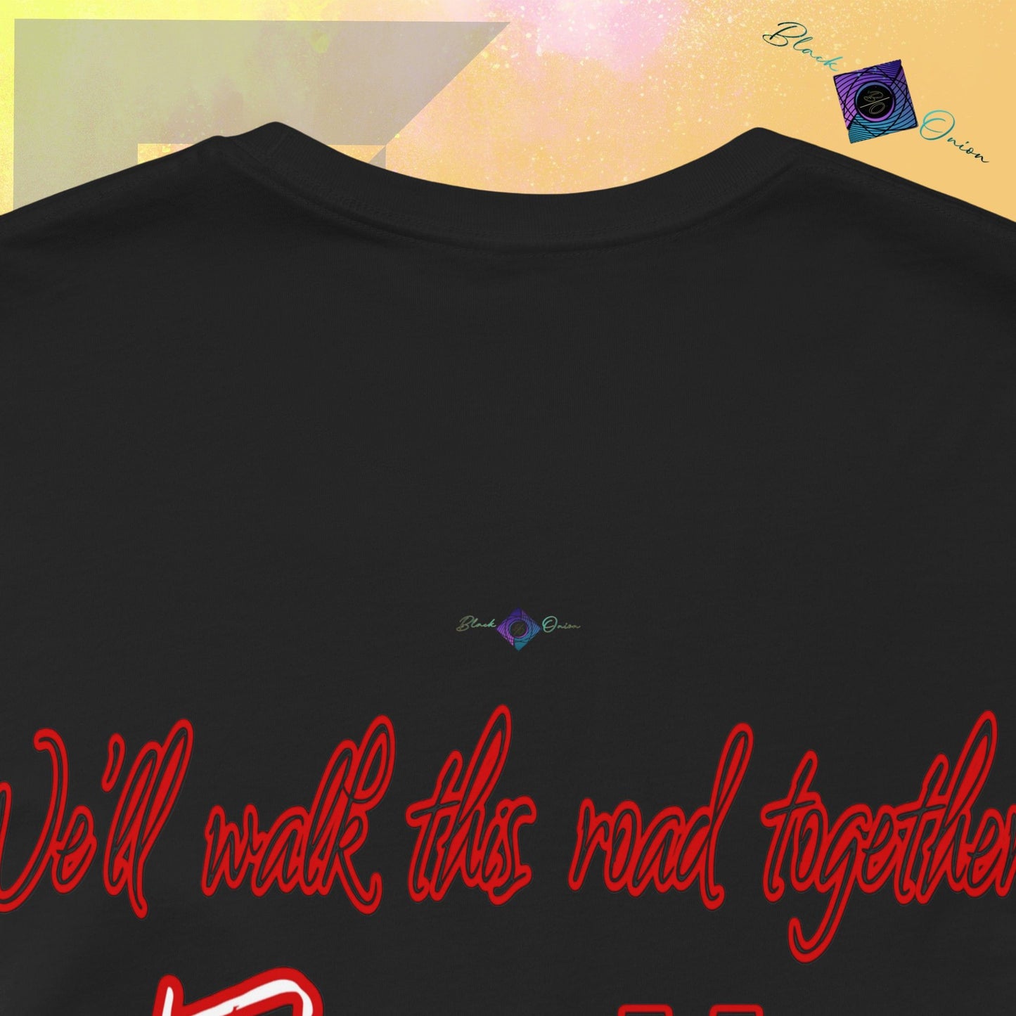 BlackOnion T-Shirt with Workout Motif” We’ll walk this road together, From Me ,To Myself'🔥💪🫵