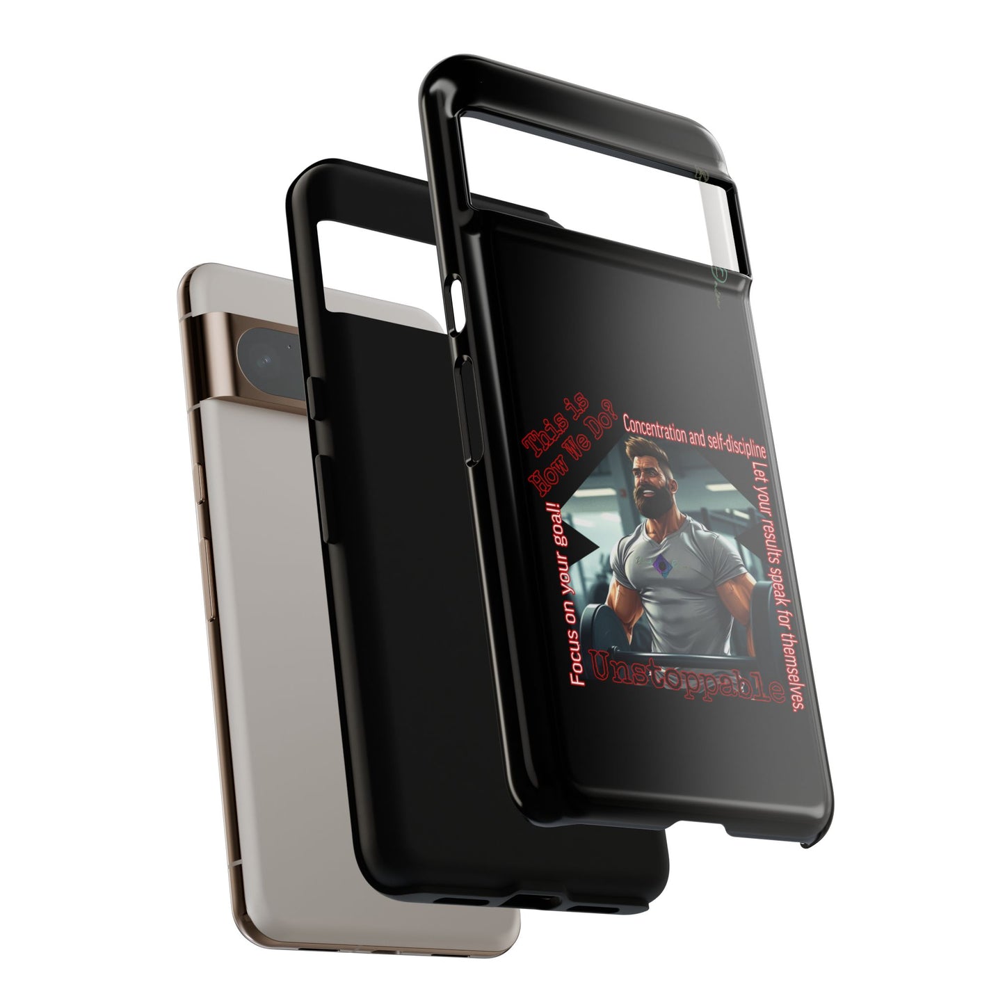 BlackOnion Brand New Phone Case - with Motivational Workout Motif’Unstoppable ‘💪🔥🫵