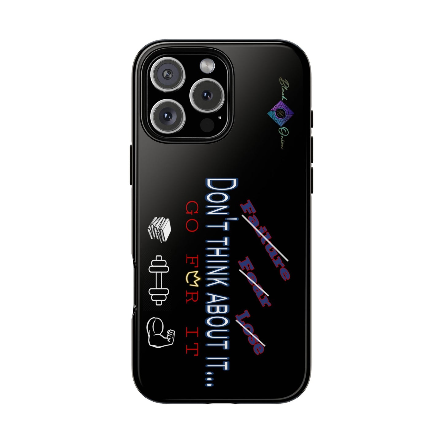 BlackOnion Brand New Phone Case - with Motivational Workout Motif’Don’t think ‘💪🔥🫵