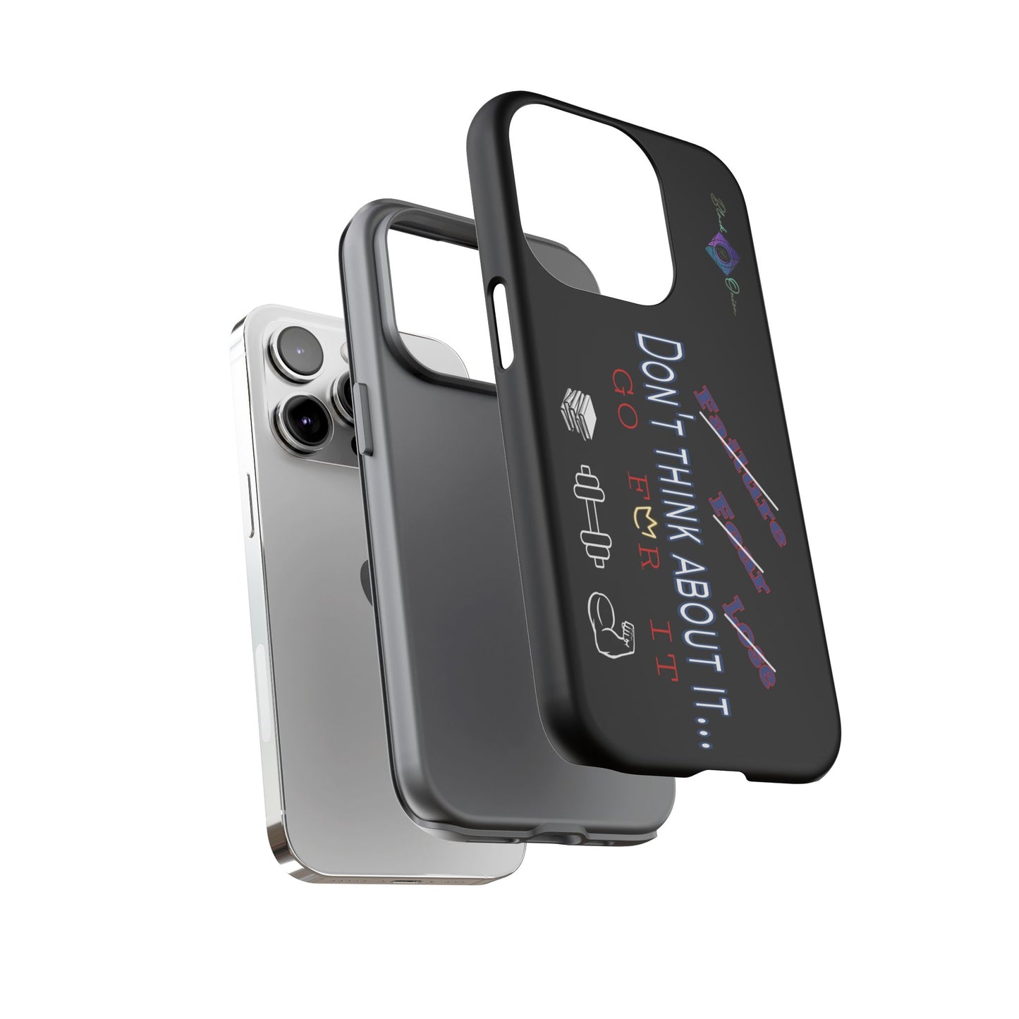 BlackOnion Brand New Phone Case - with Motivational Workout Motif’Don’t think ‘💪🔥🫵
