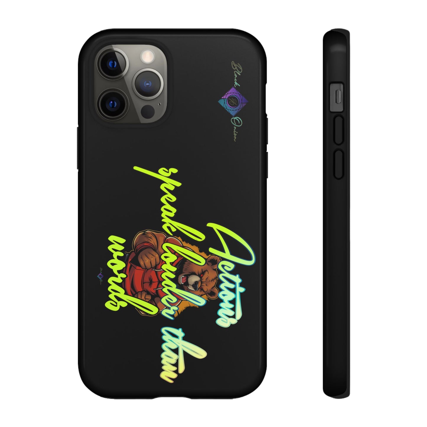 BlackOnion Brand New Phone Case - with Motivational Workout Motif ‘Actions speak lauder ‘💪🔥🫵