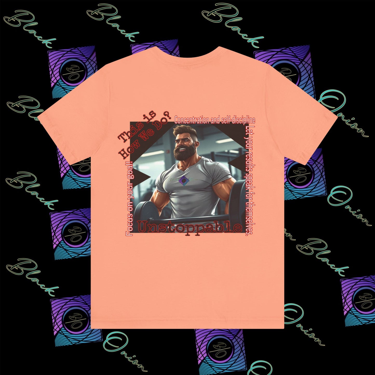 BlackOnion T-Shirt with Workout Motif “Unstoppable “💪🔥🫵