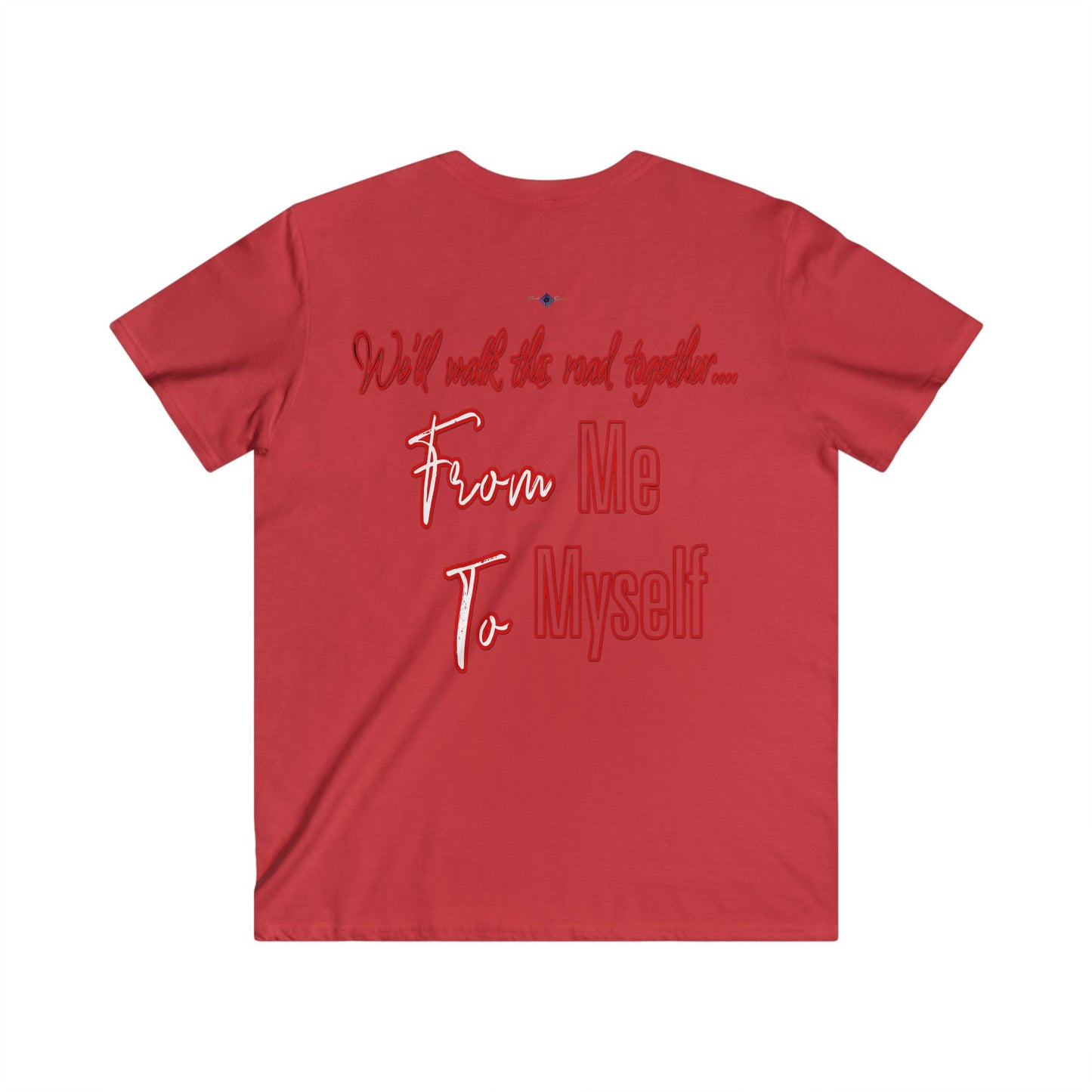 BlackOnion Men's V-Neck T-Shirt with Workout Motif ‘We’ll walk this road together’💪🔥🫵