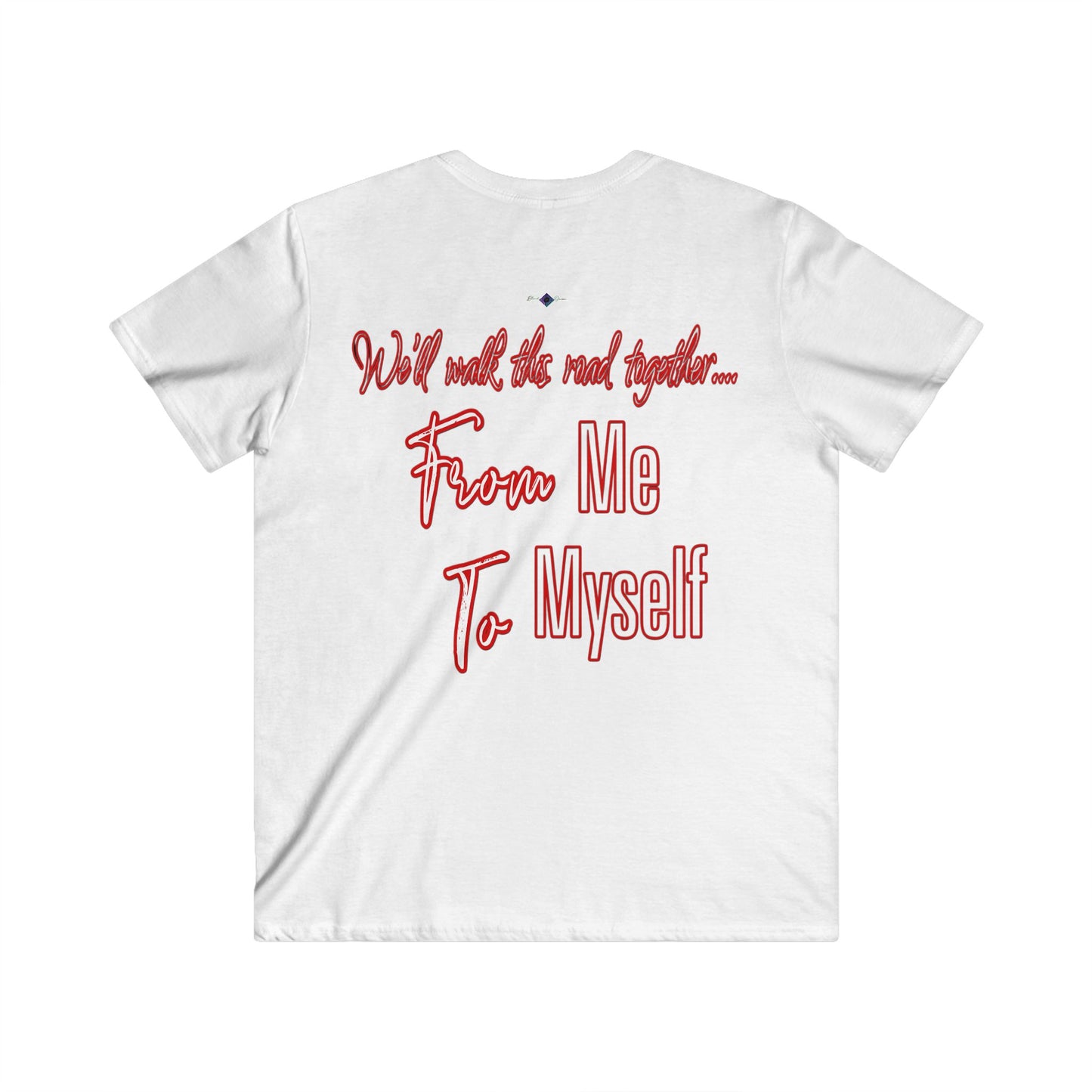 BlackOnion Men's V-Neck T-Shirt with Workout Motif ‘We’ll walk this road together’💪🔥🫵