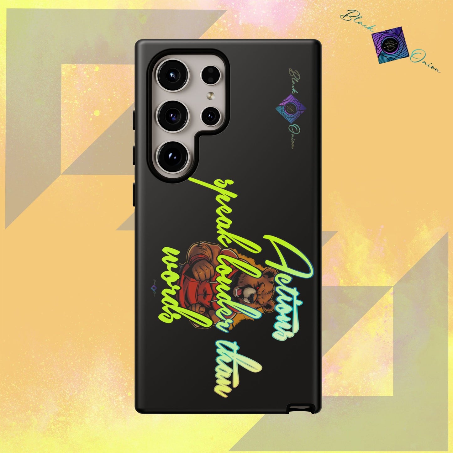 BlackOnion Brand New Phone Case - with Motivational Workout Motif ‘Actions speak lauder ‘💪🔥🫵