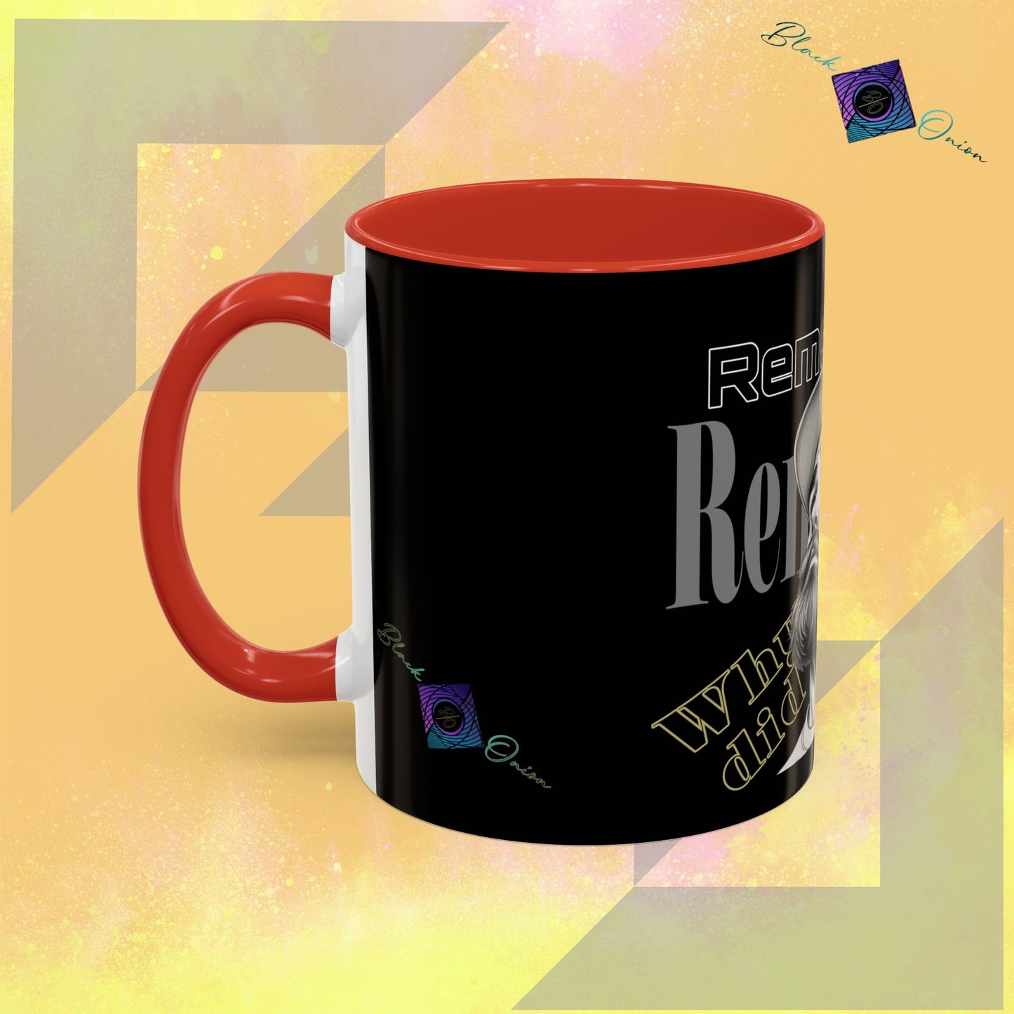 BlackOnion Coffee Mug 2 with Workout Motif ‘Remember V2’🫵🔥💪