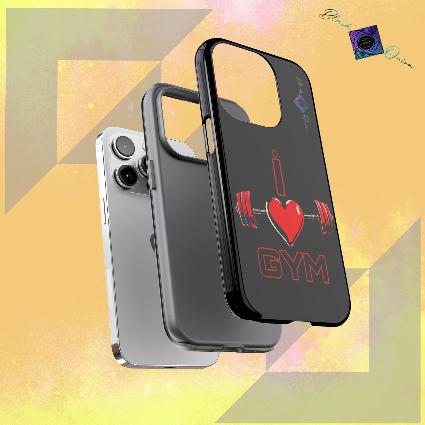 BlackOnion Brand New Phone Case - with Motivational Workout Motif’I Love Gym ‘💪🔥🫵