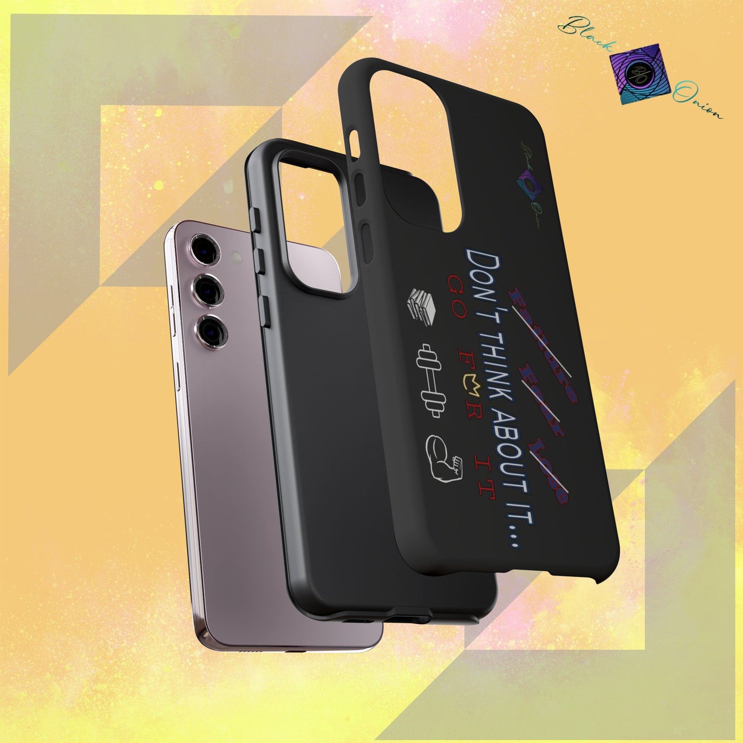 BlackOnion Brand New Phone Case - with Motivational Workout Motif’Don’t think ‘💪🔥🫵