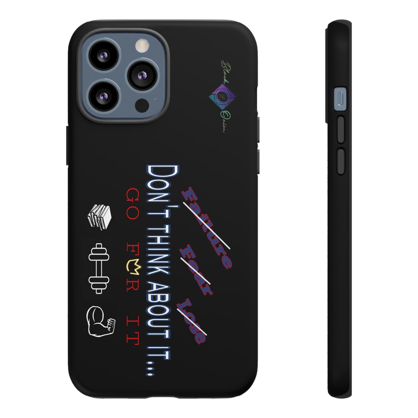 BlackOnion Brand New Phone Case - with Motivational Workout Motif’Don’t think ‘💪🔥🫵
