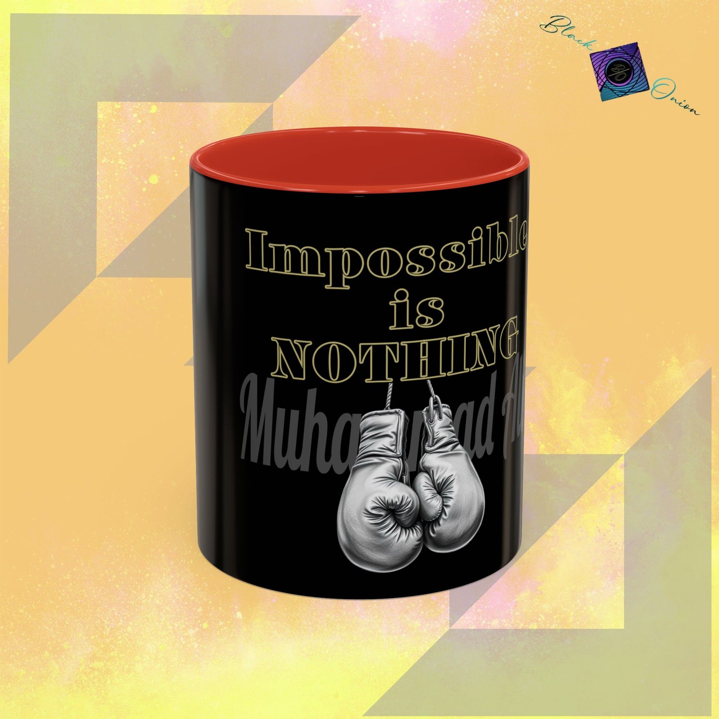 BlackOnion Coffee Mug 2 with Workout Motif ‘Impossible is NothingV2’🫵🔥💪