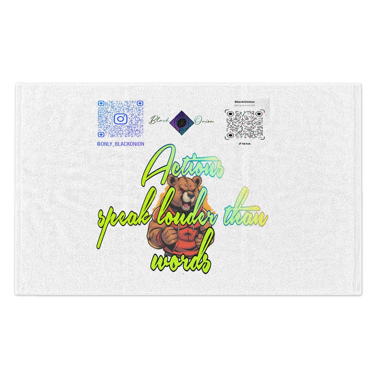 BlackOnion Rally Towel – Vibrant Sports Towel with Workout Motif 🔥💪🫵