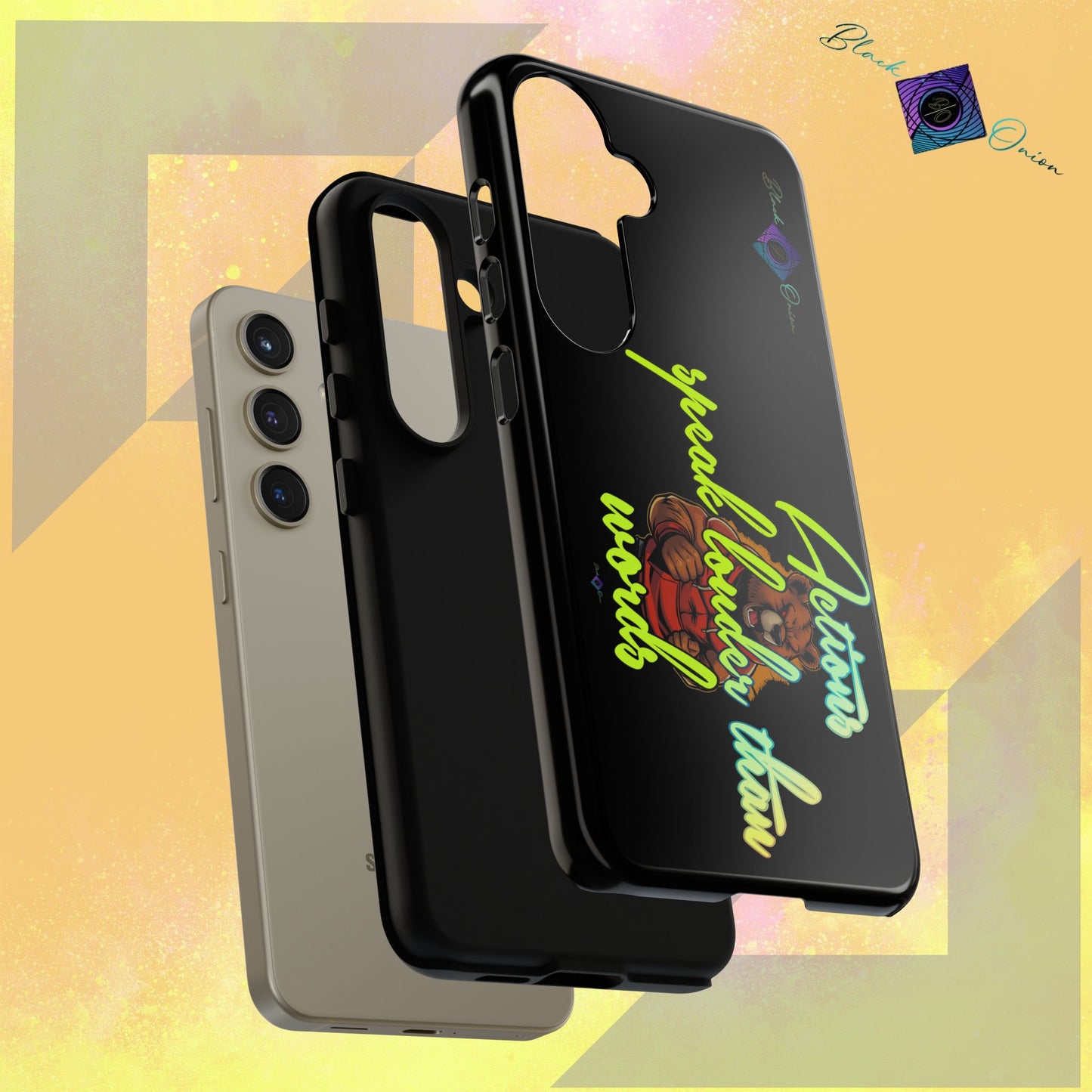 BlackOnion Brand New Phone Case - with Motivational Workout Motif ‘Actions speak lauder ‘💪🔥🫵