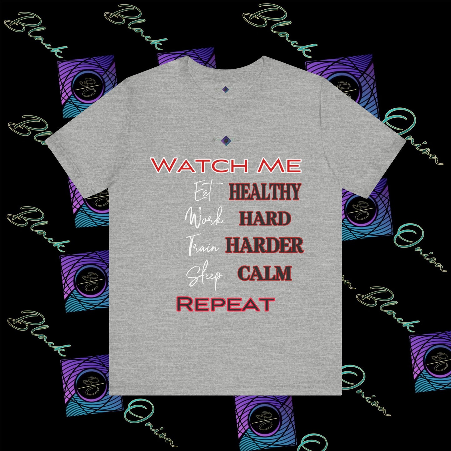 BlackOnion "Watch Me" T-Shirt with Workout Motif V2 💪🔥