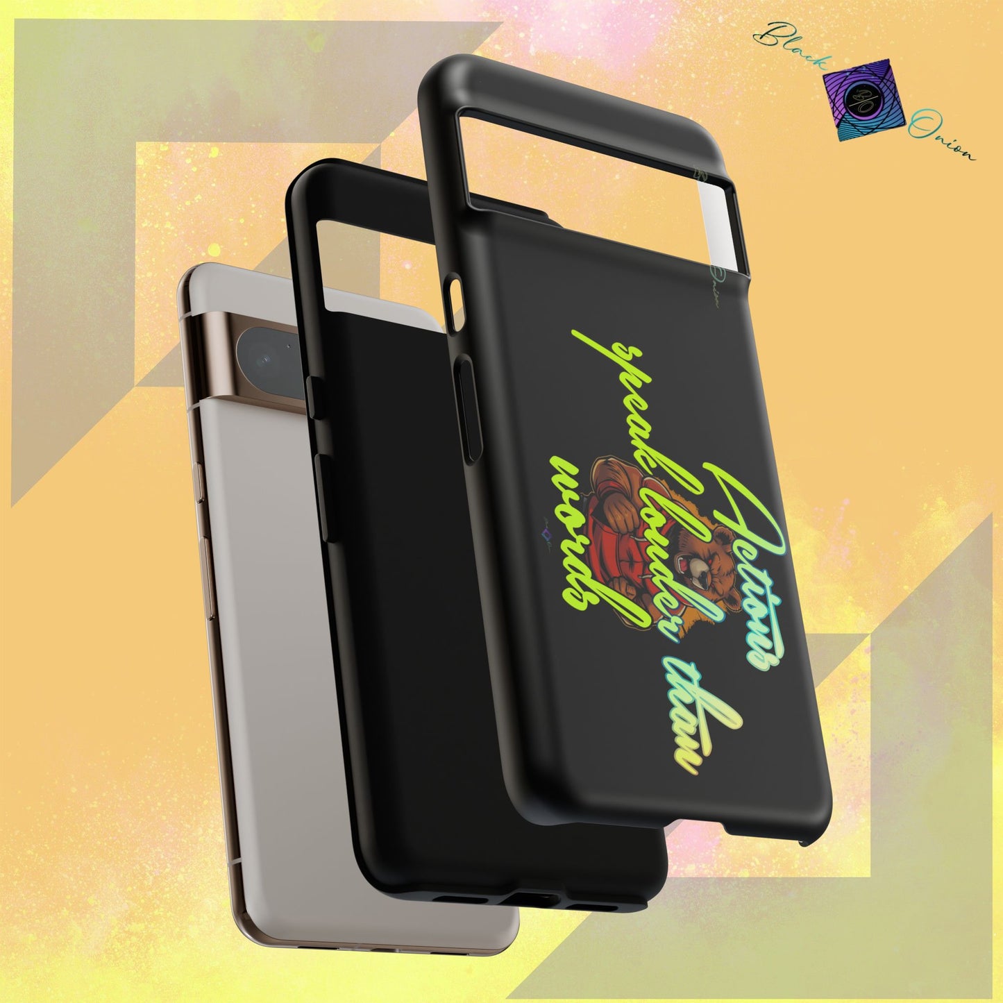 BlackOnion Brand New Phone Case - with Motivational Workout Motif ‘Actions speak lauder ‘💪🔥🫵