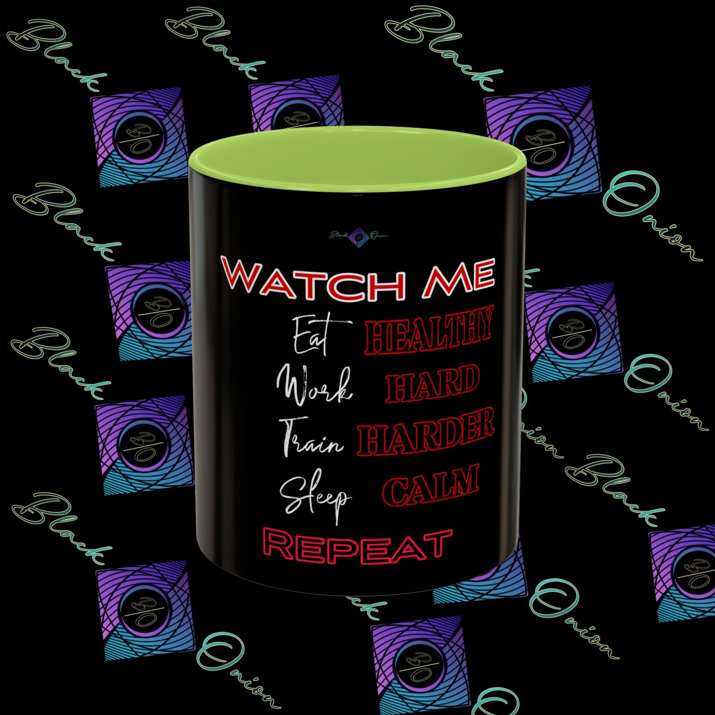 BlackOnion Coffee Mug Serial 2 with Workout Motif ‘Watch me’🫵🔥💪
