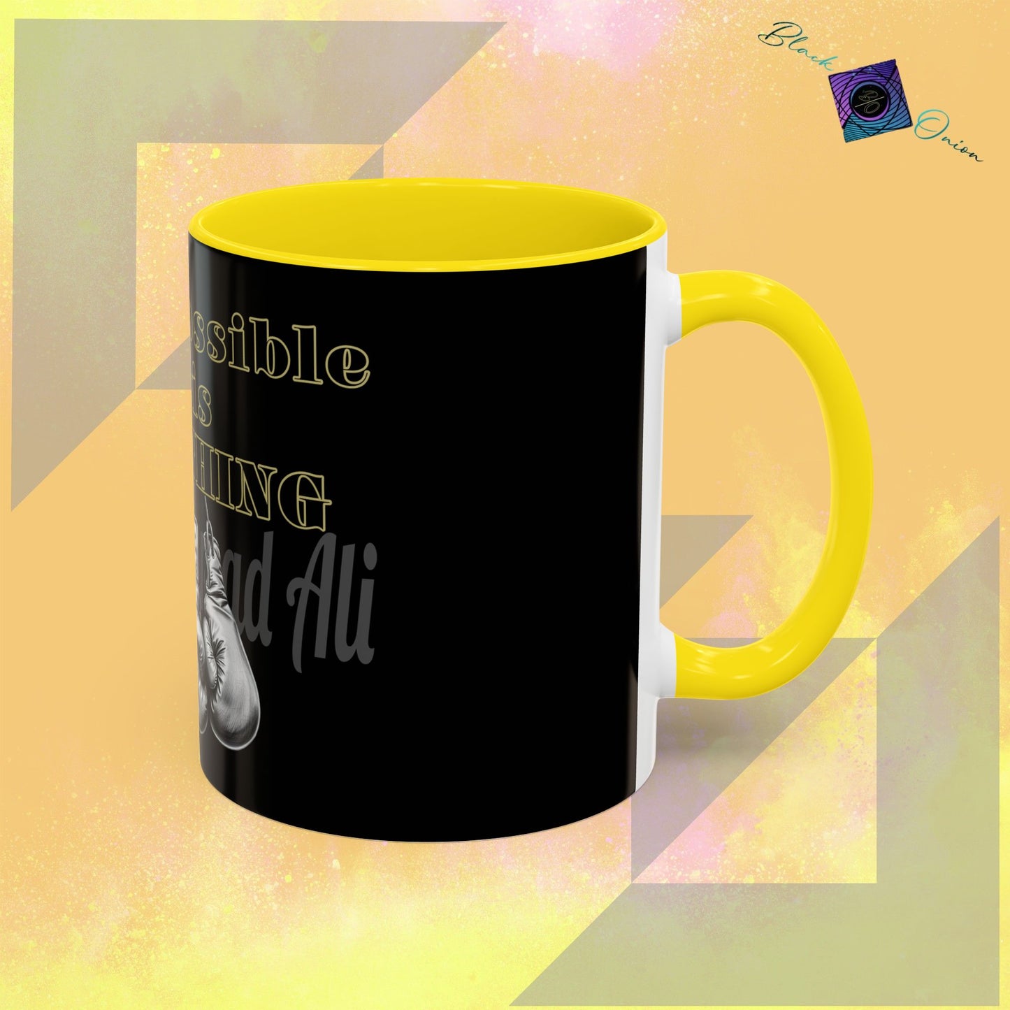 BlackOnion Coffee Mug 2 with Workout Motif ‘Impossible is NothingV2’🫵🔥💪