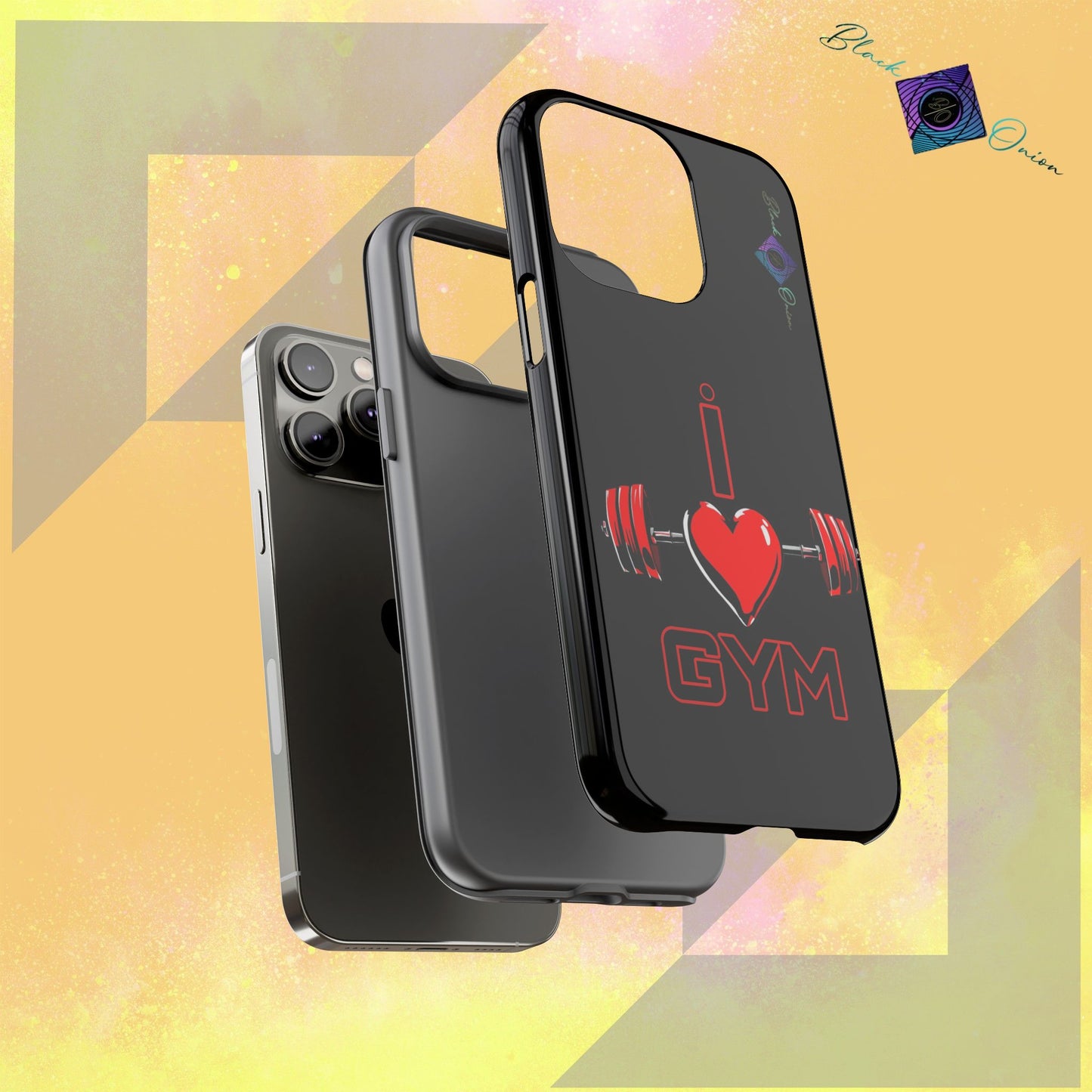 BlackOnion Brand New Phone Case - with Motivational Workout Motif’I Love Gym ‘💪🔥🫵