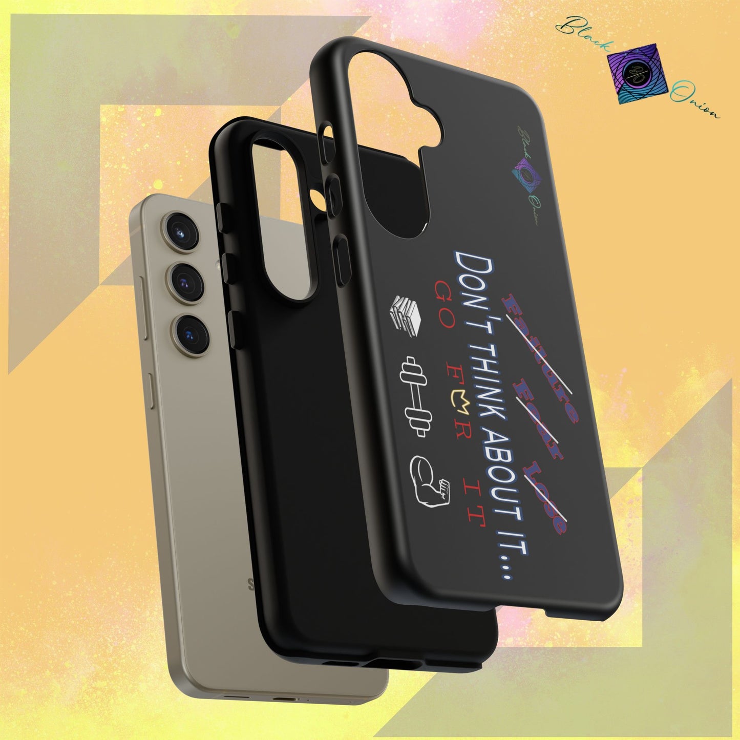 BlackOnion Brand New Phone Case - with Motivational Workout Motif’Don’t think ‘💪🔥🫵