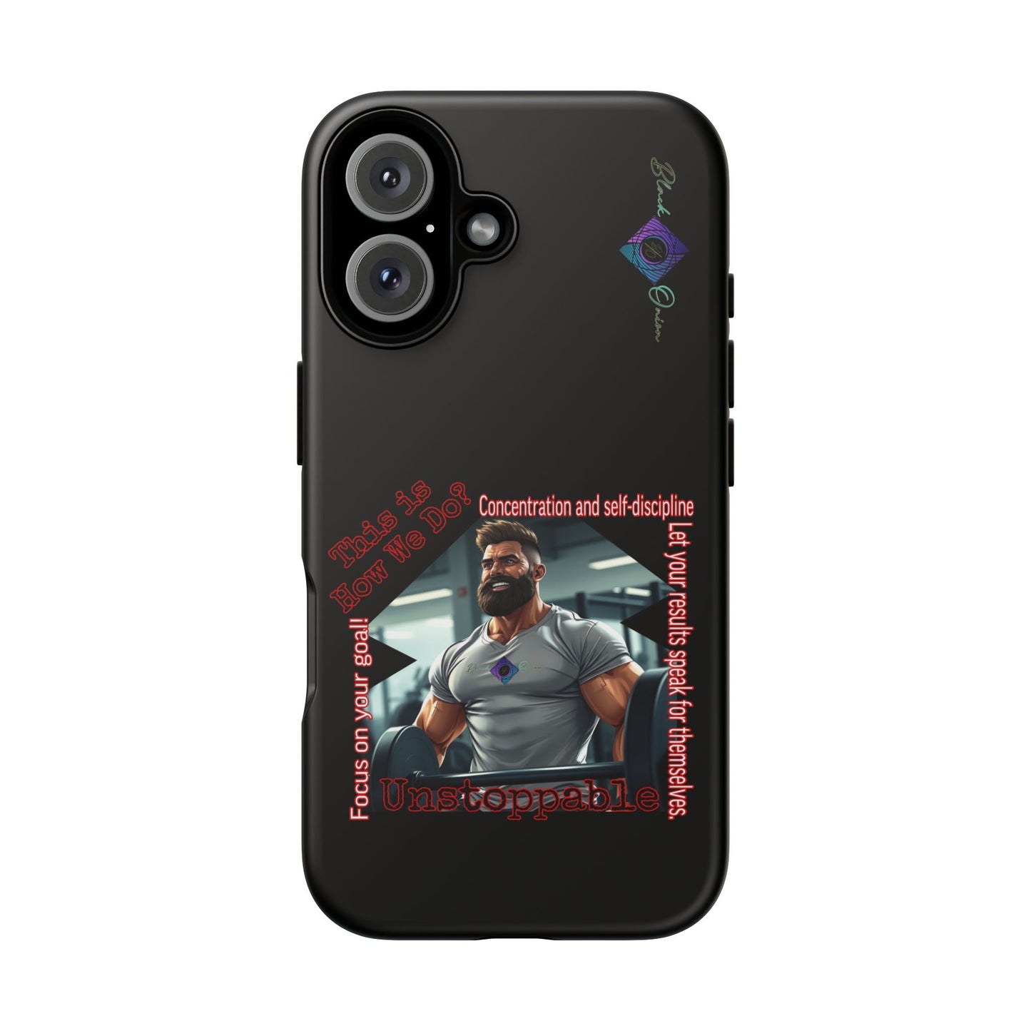 BlackOnion Brand New Phone Case - with Motivational Workout Motif’Unstoppable ‘💪🔥🫵