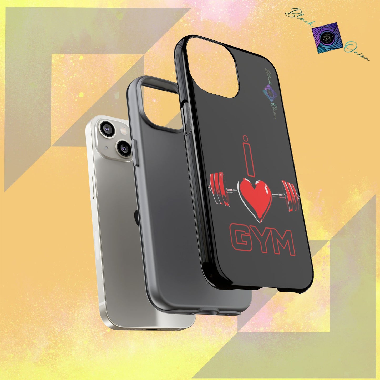 BlackOnion Brand New Phone Case - with Motivational Workout Motif’I Love Gym ‘💪🔥🫵