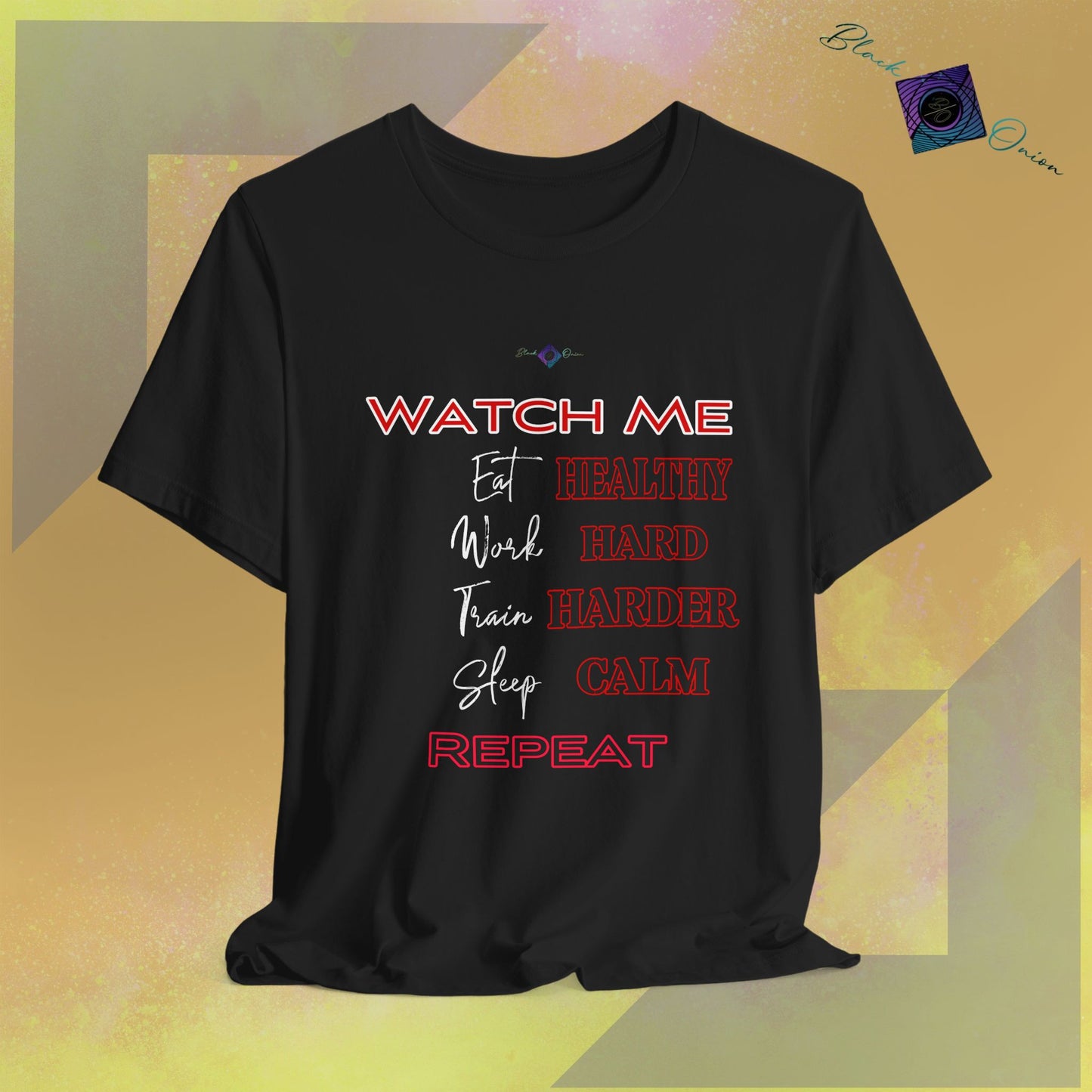 BlackOnion T-Shirt with Workout Motif V4 ‘ Watch Me’💪🔥🫵