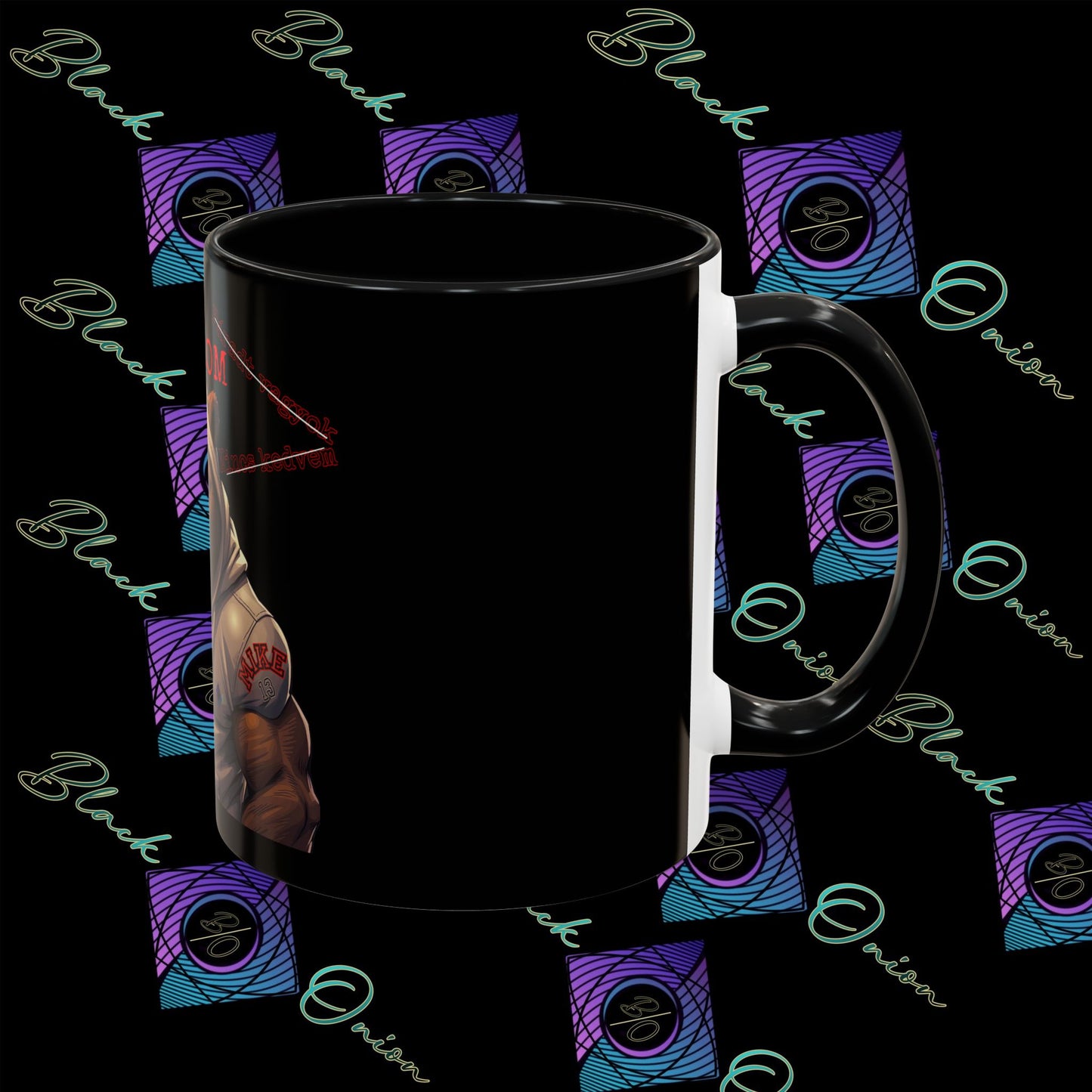 BlackOnion Coffee Mug - 11oz with Workout Motif ‘Mike 13 V2 ’🔥💪🫵