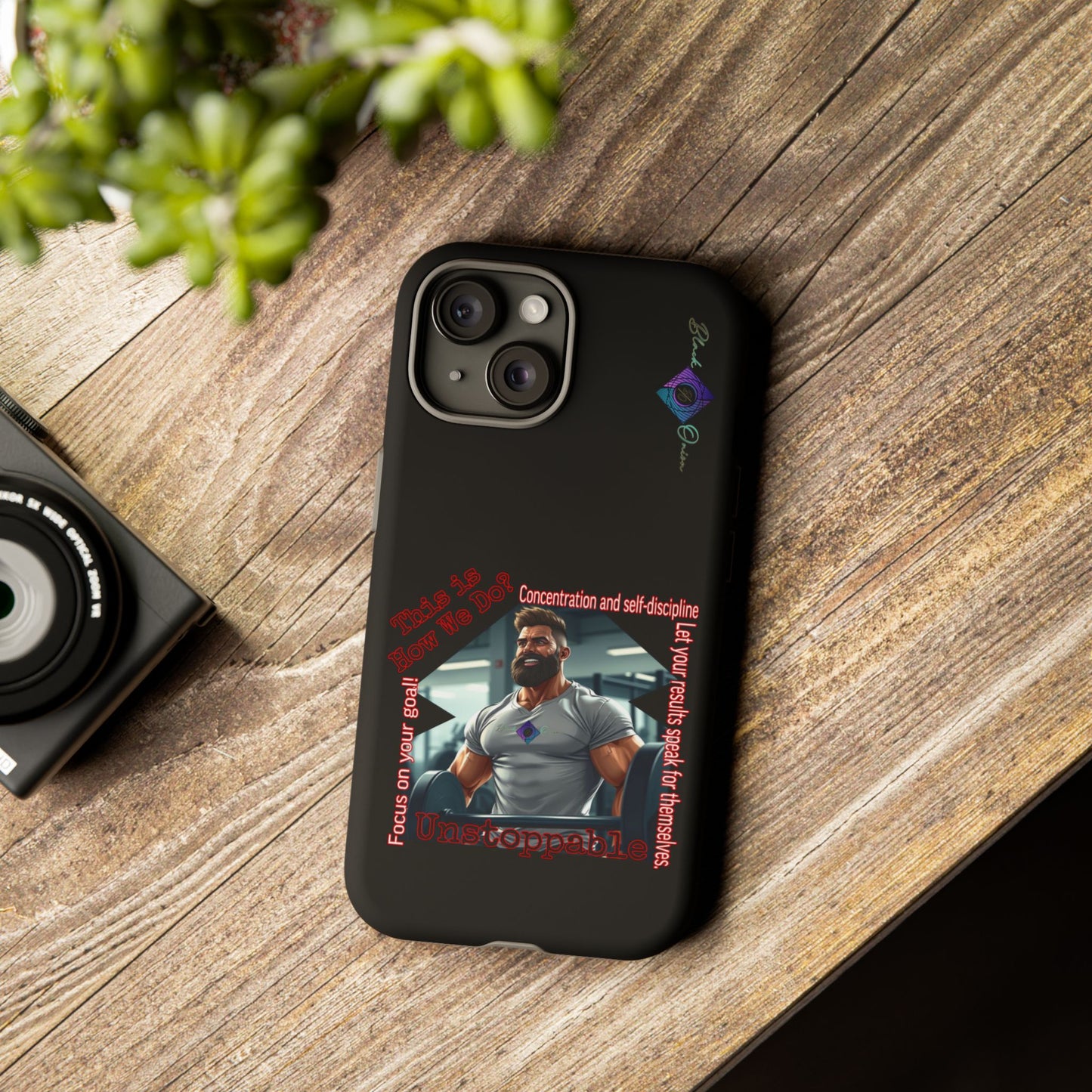 BlackOnion Brand New Phone Case - with Motivational Workout Motif’Unstoppable ‘💪🔥🫵
