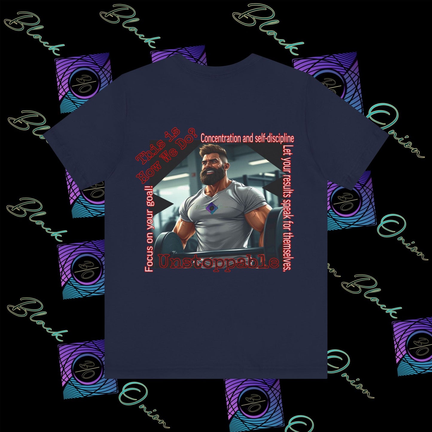 BlackOnion T-Shirt with Workout Motif “Unstoppable “💪🔥🫵