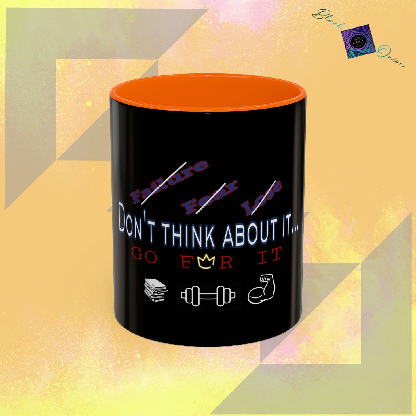 BlackOnion Coffee Mug Serial 2 with Workout Motif ‘Don’t think ‘🫵🔥💪