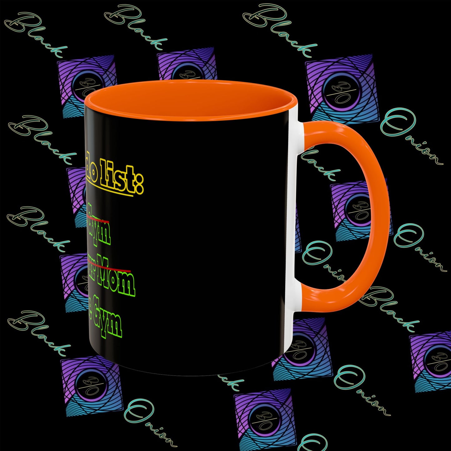 BlackOnion Coffee Mug 2 with Workout Motif ‘Today To Do List V2’🫵🔥💪