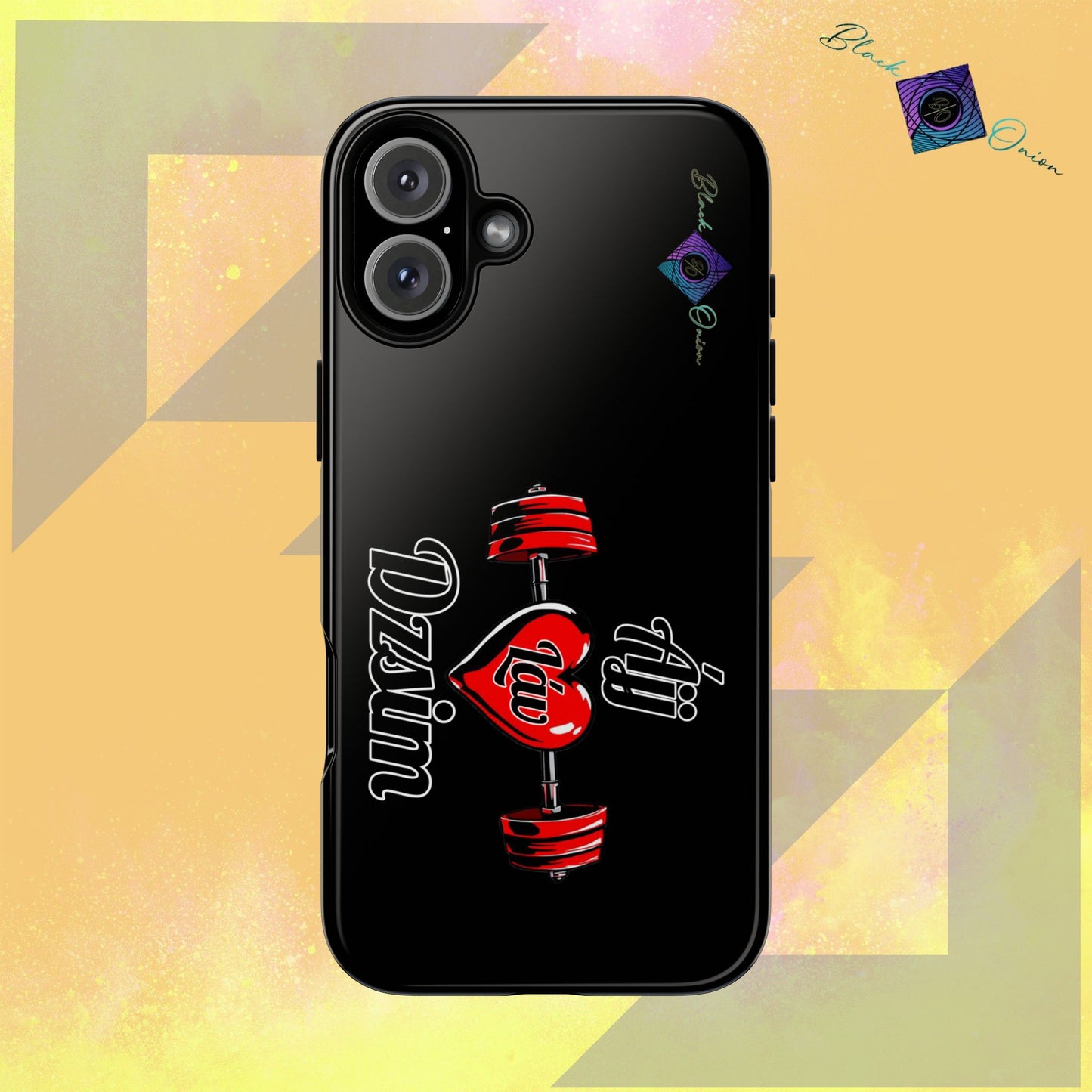 BlackOnion Brand New Phone Case - with Motivational Workout Motif’Ájj Láv Dzsim ‘💪🔥🫵