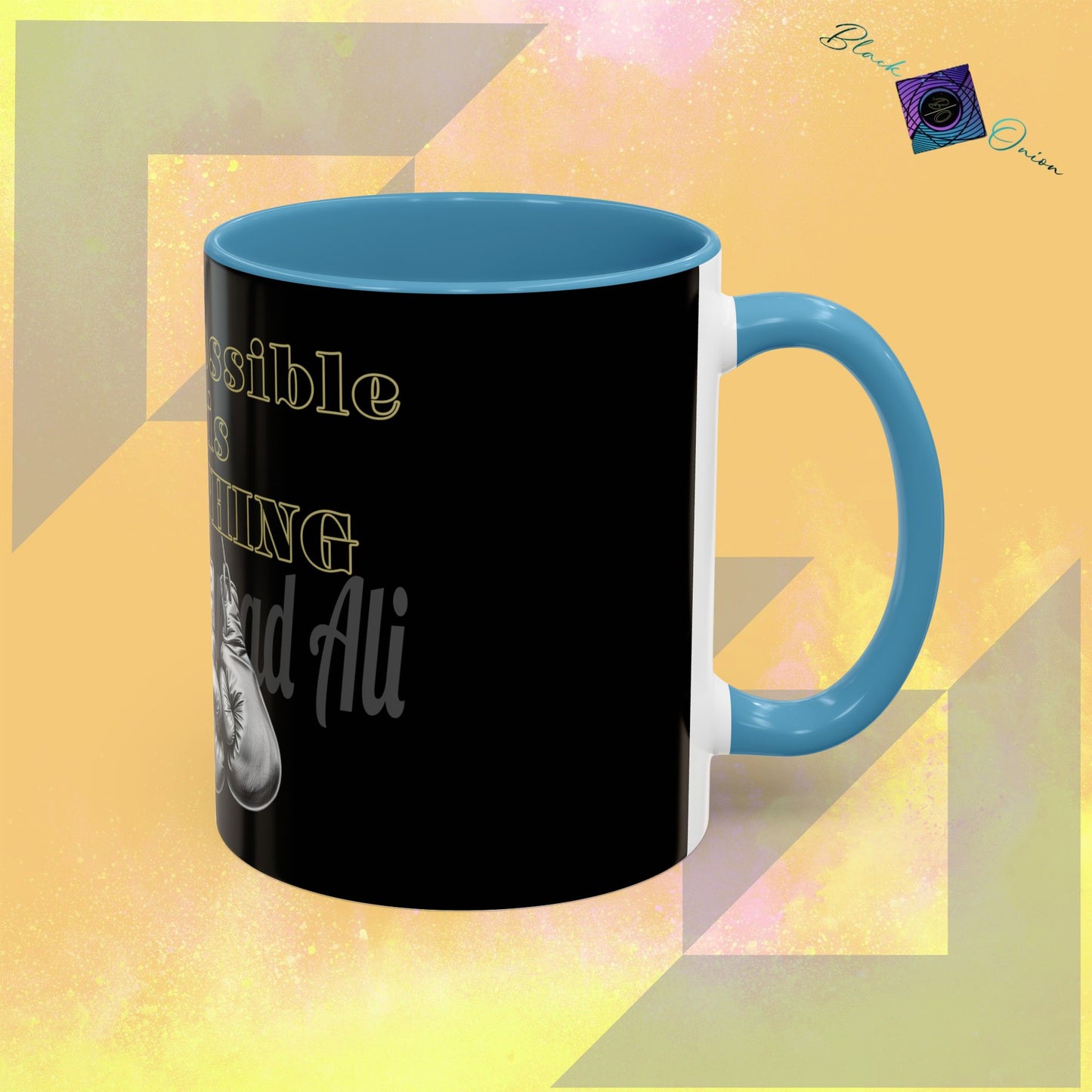 BlackOnion Coffee Mug 2 with Workout Motif ‘Impossible is NothingV2’🫵🔥💪