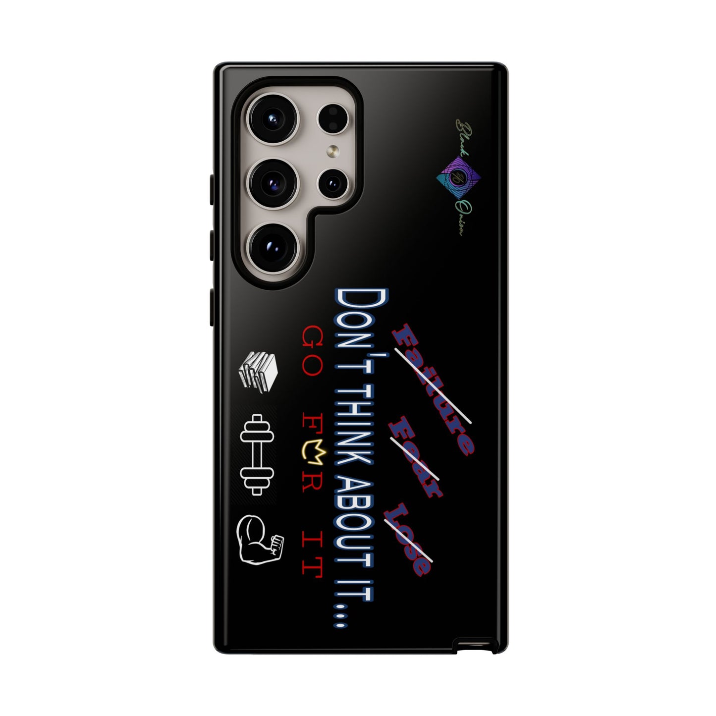 BlackOnion Brand New Phone Case - with Motivational Workout Motif’Don’t think ‘💪🔥🫵