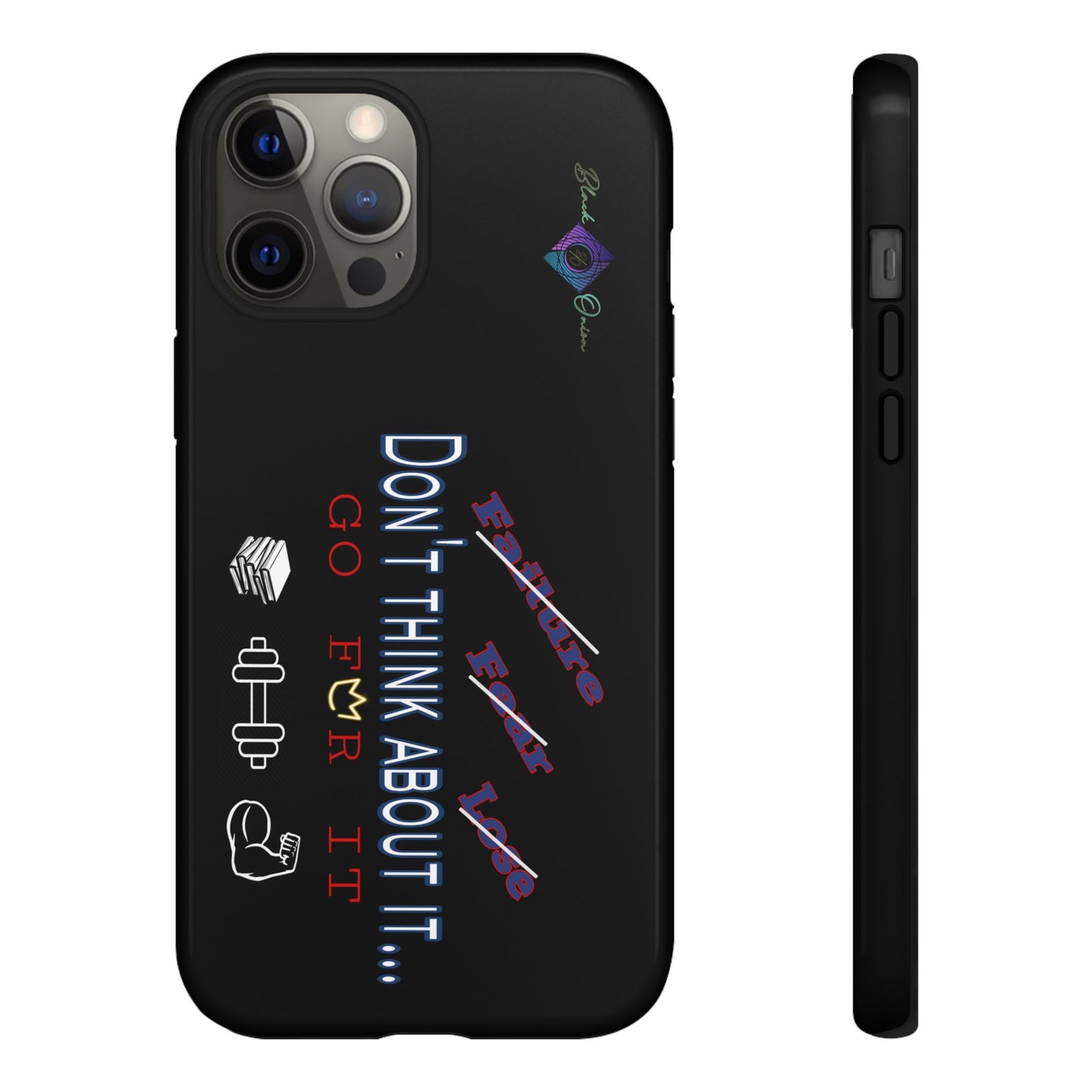 BlackOnion Brand New Phone Case - with Motivational Workout Motif’Don’t think ‘💪🔥🫵